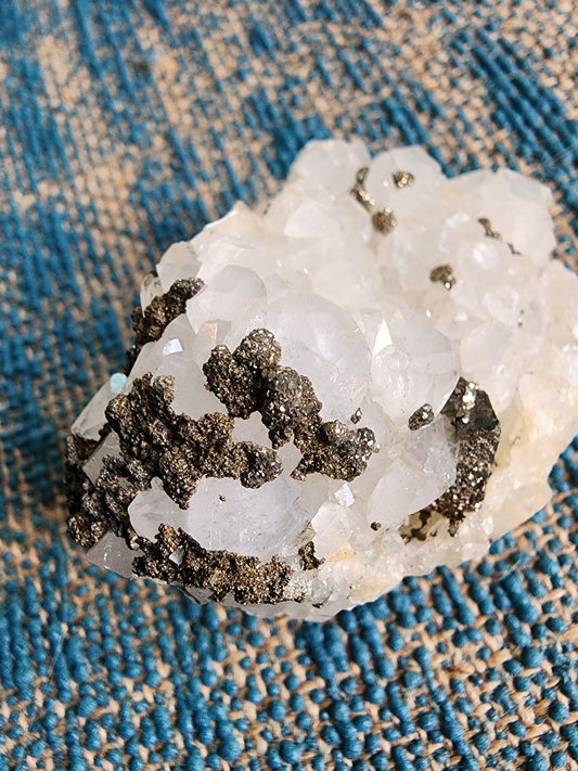 Quartz w/ Pyrite Cluster
