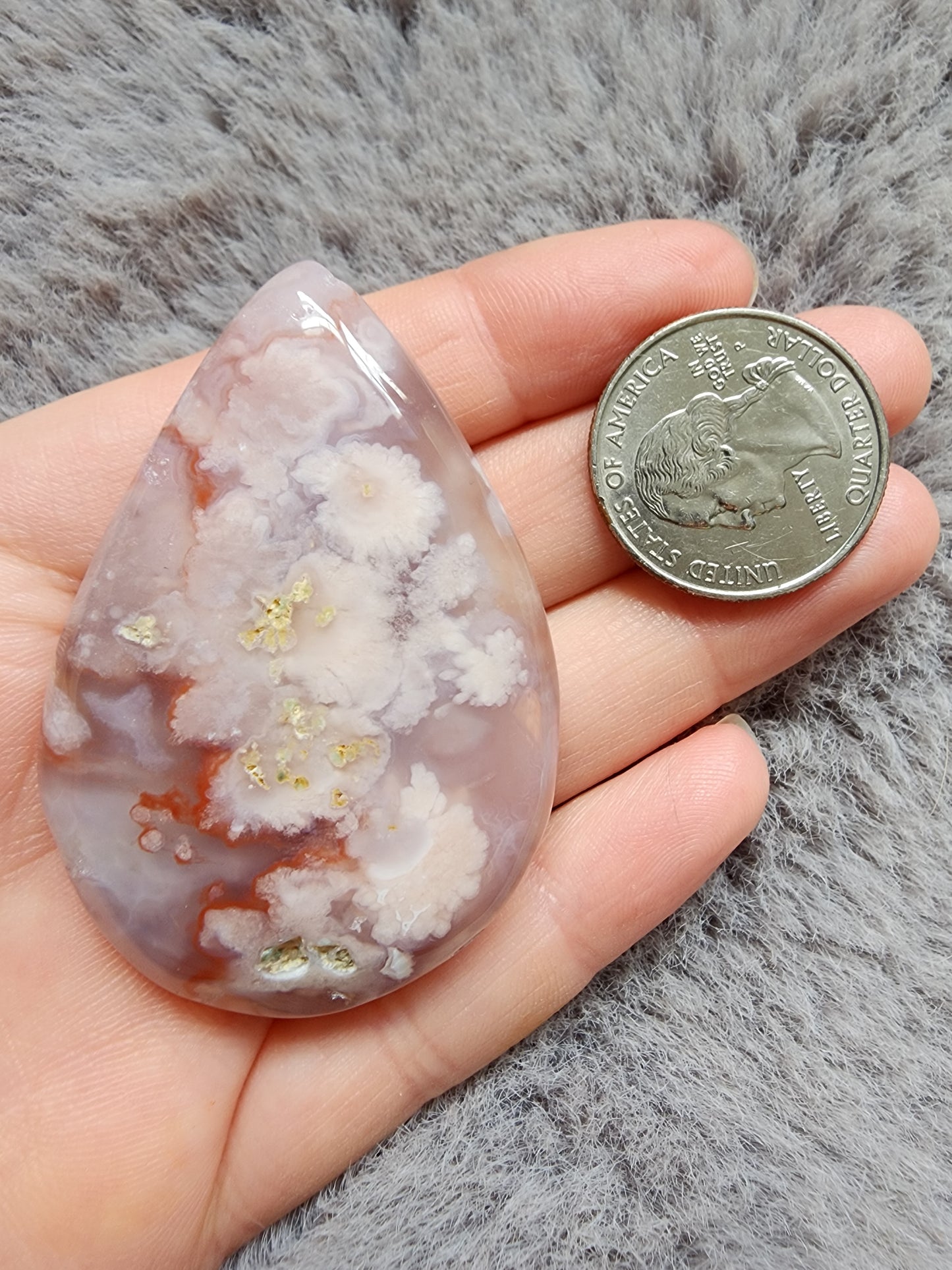 Flower Agate Teardrop