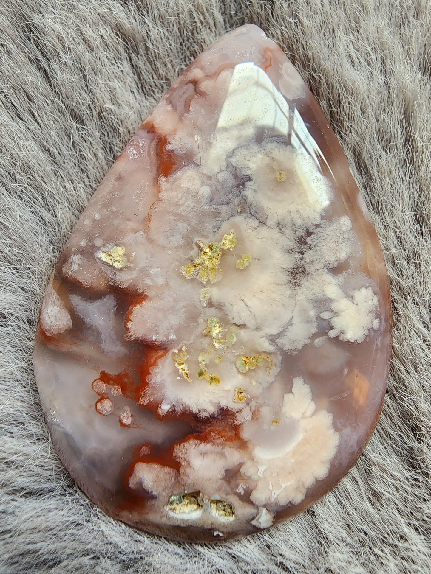 Flower Agate Teardrop