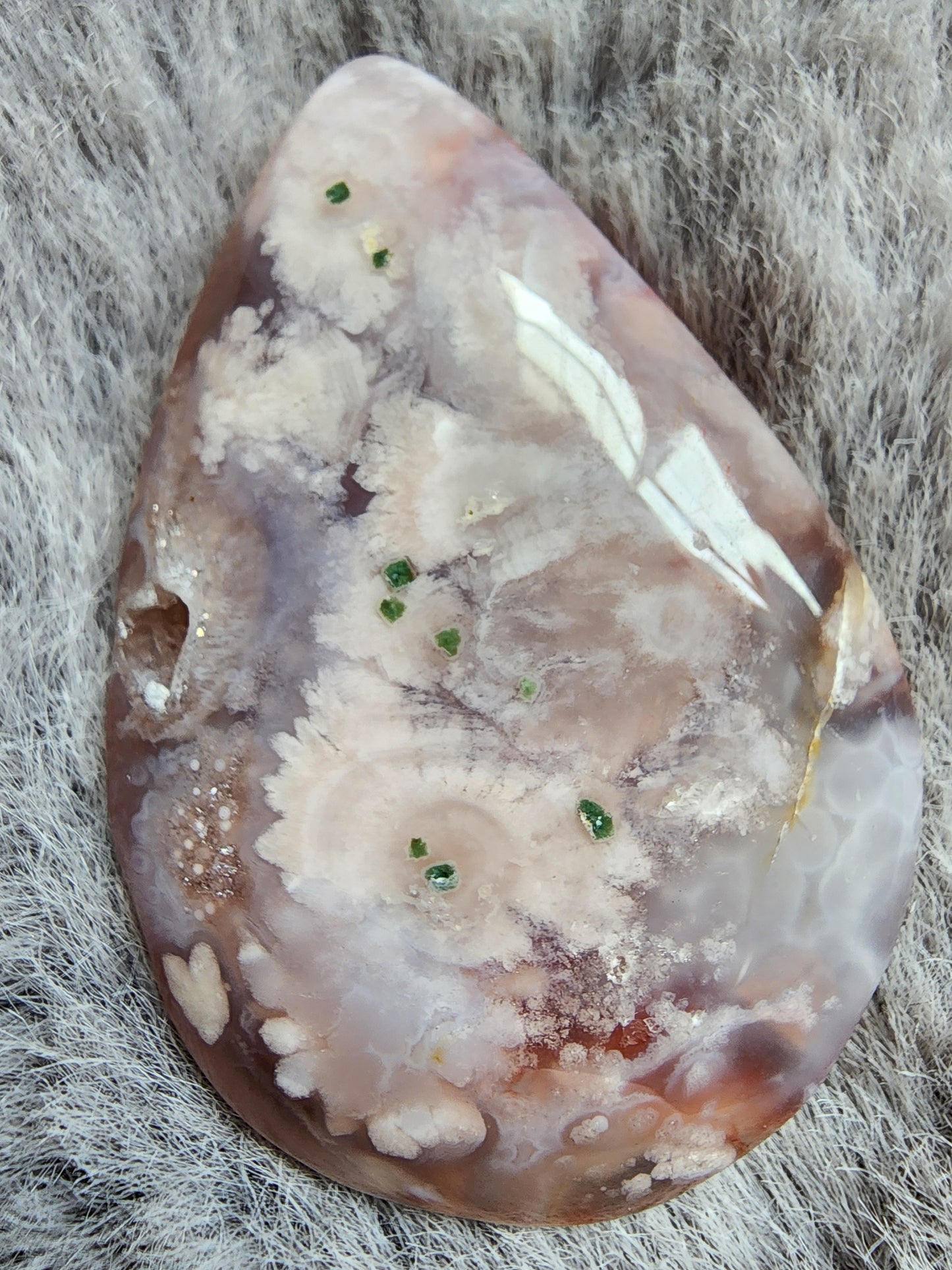 Flower Agate Teardrop