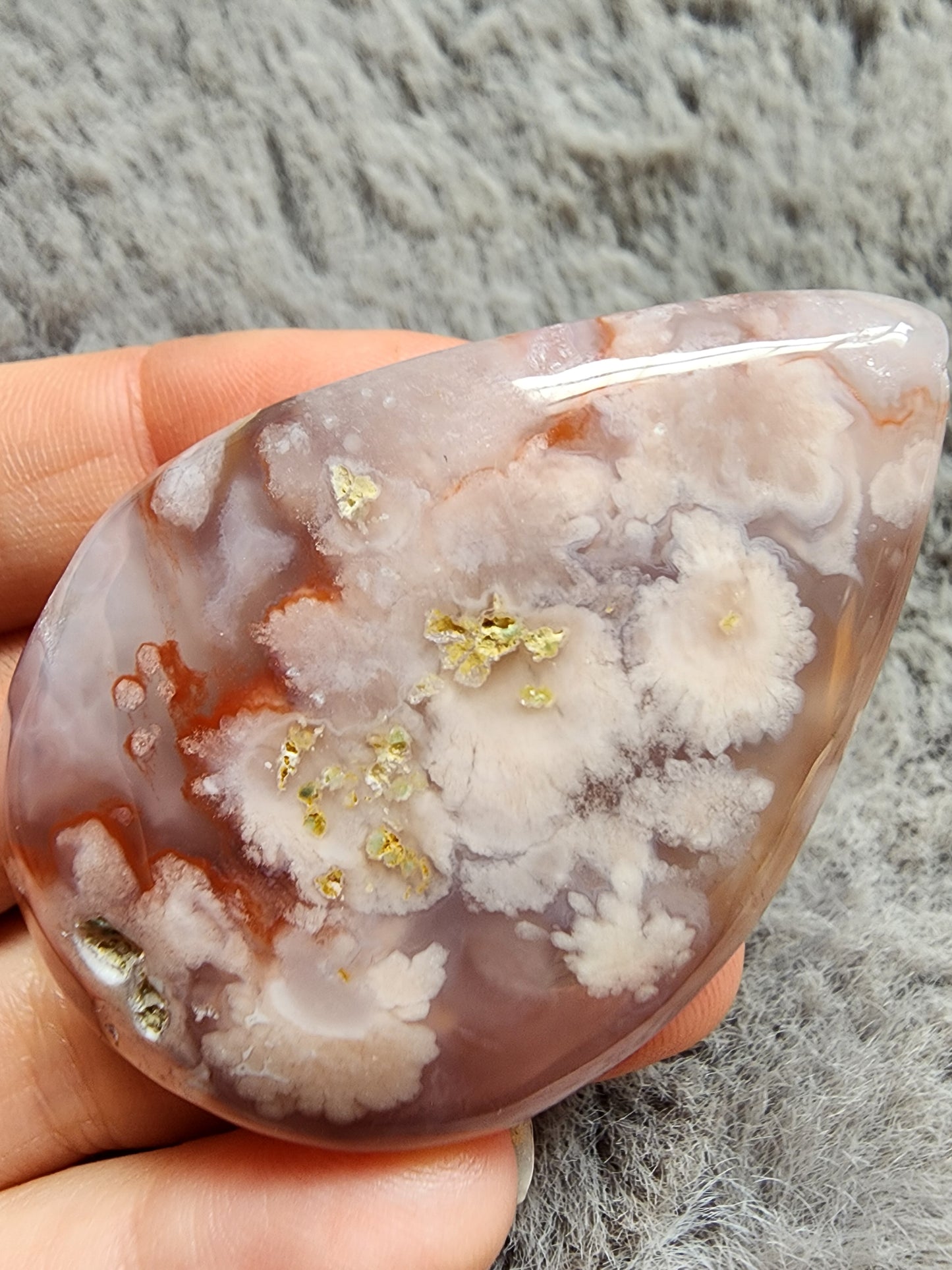 Flower Agate Teardrop