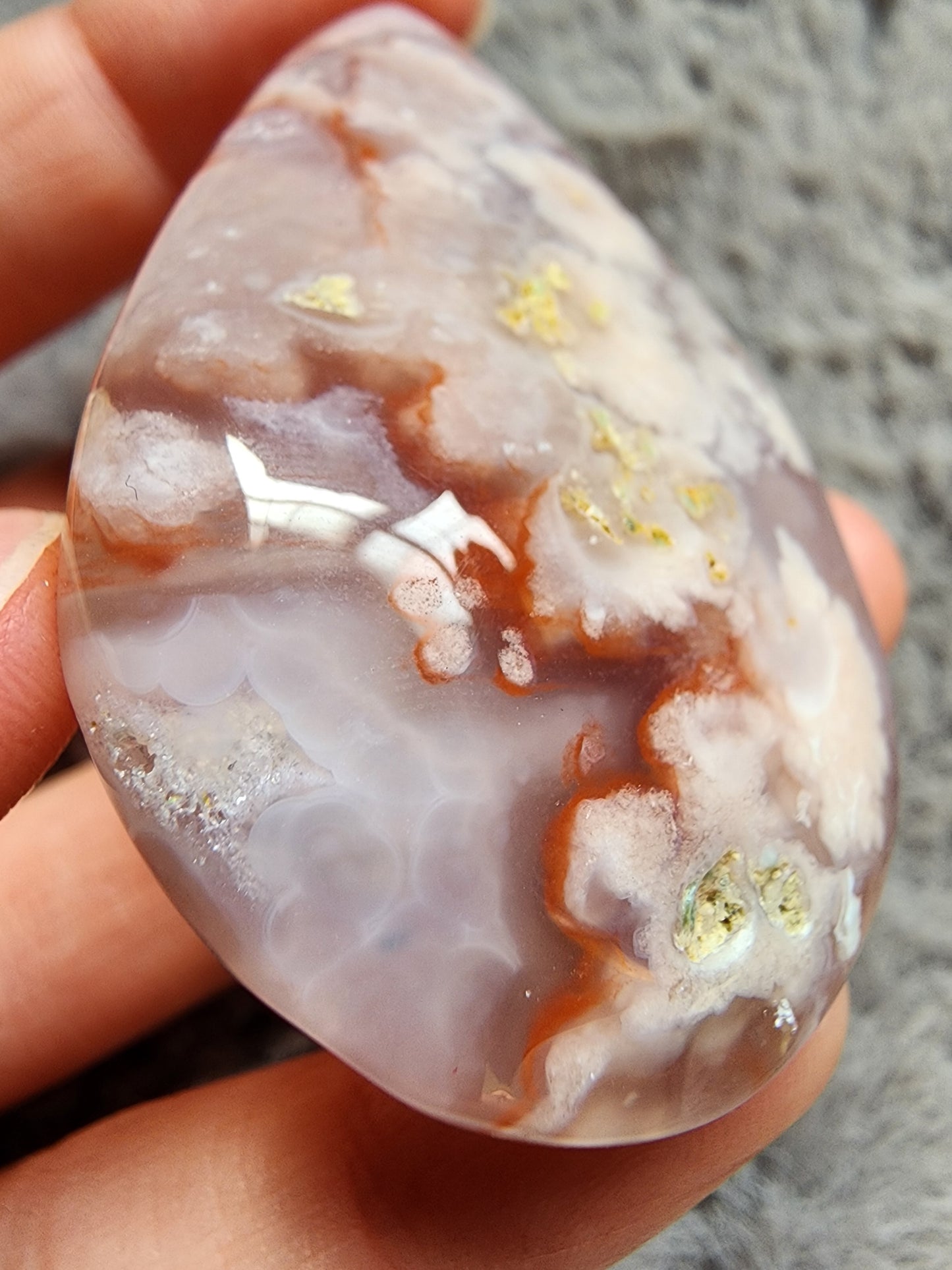 Flower Agate Teardrop