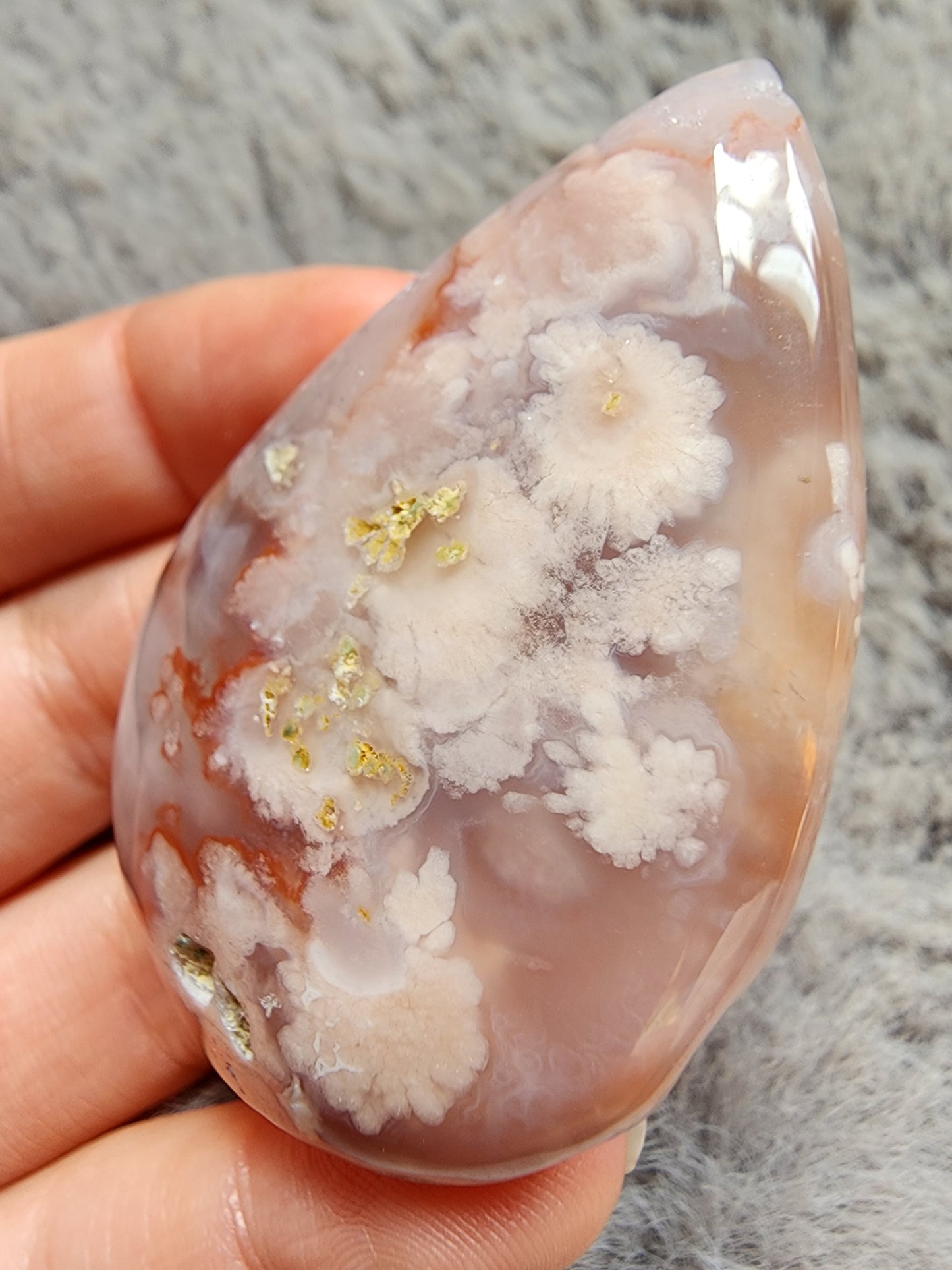 Flower Agate Teardrop