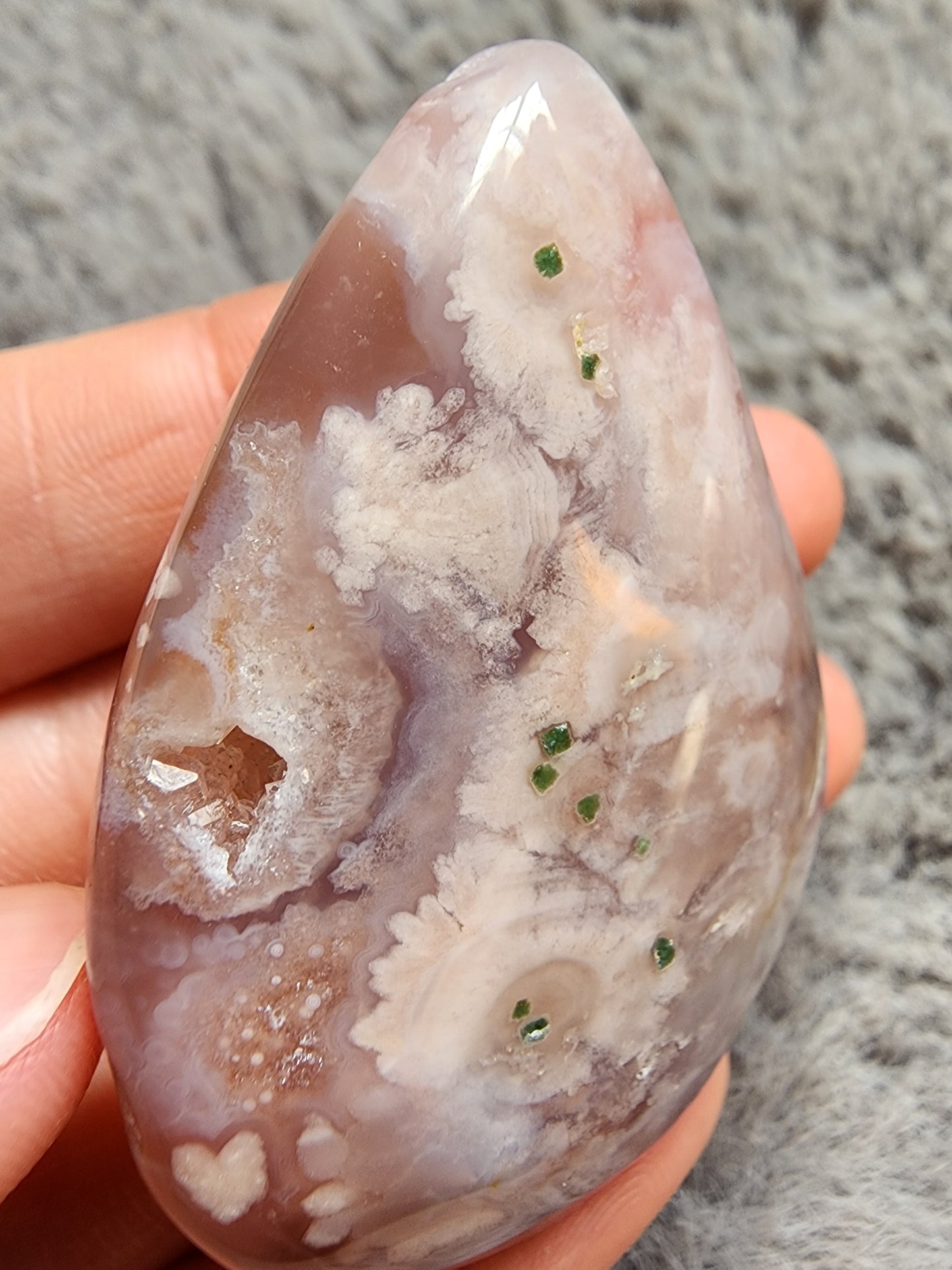 Flower Agate Teardrop