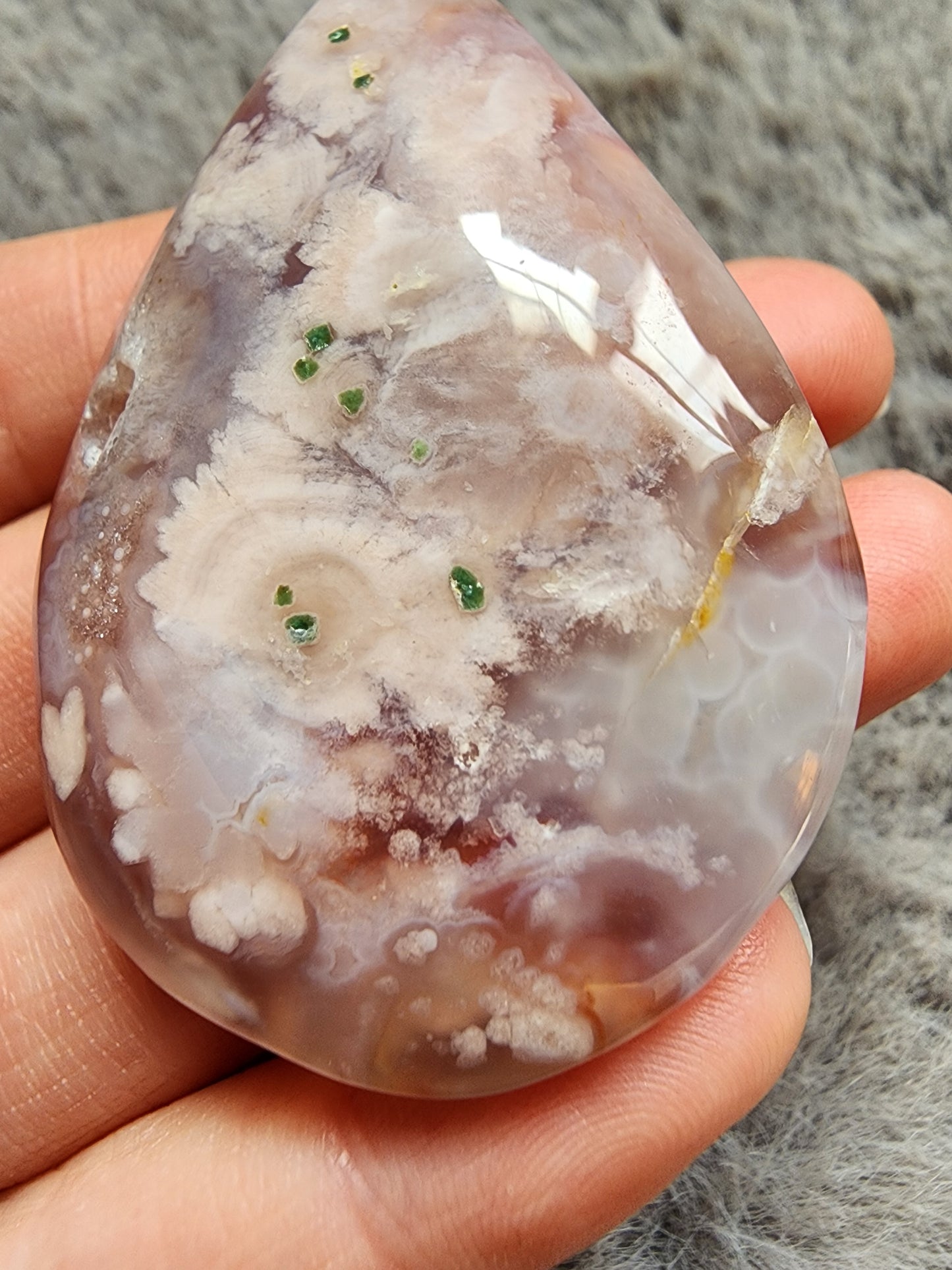 Flower Agate Teardrop
