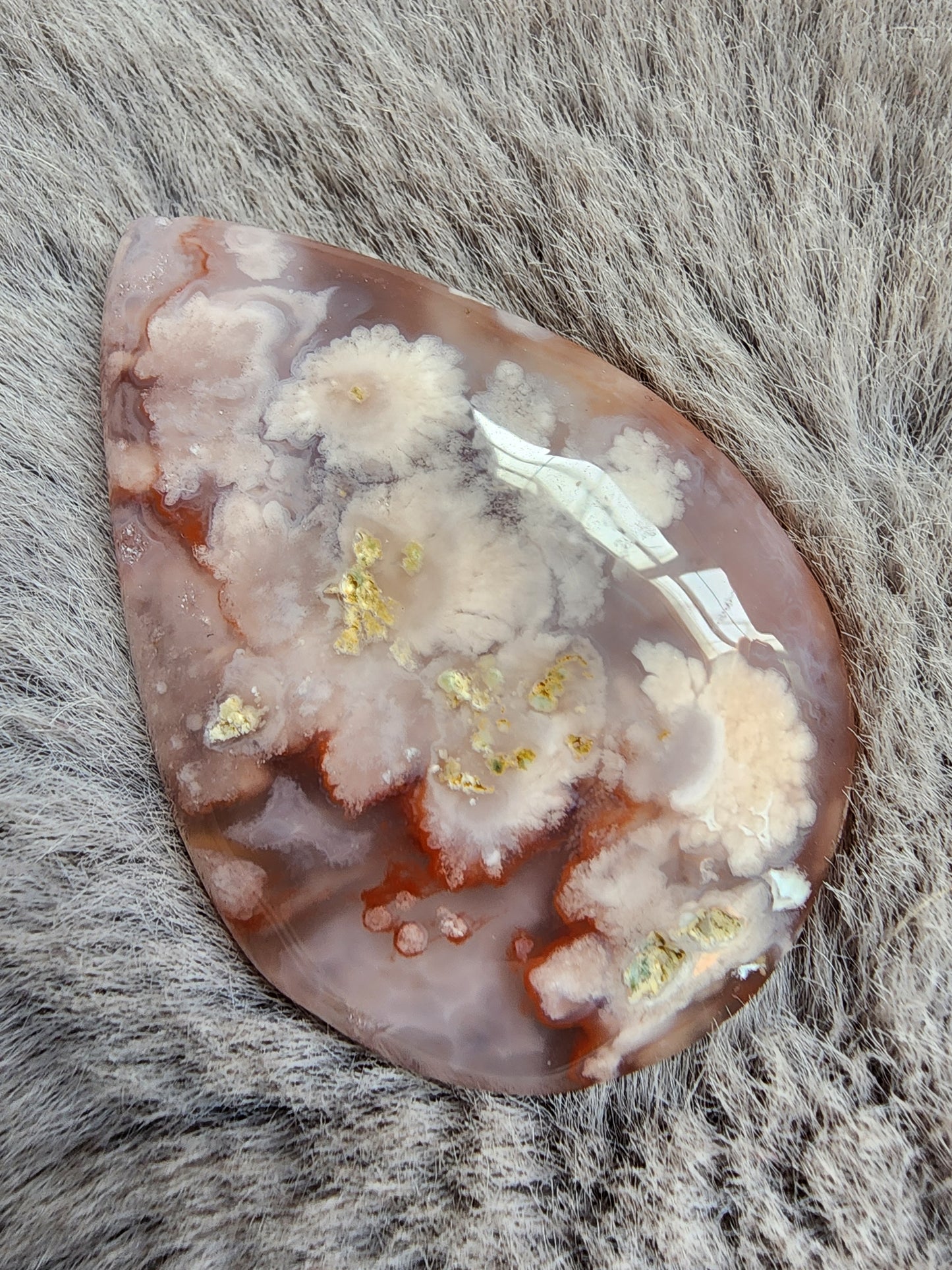 Flower Agate Teardrop