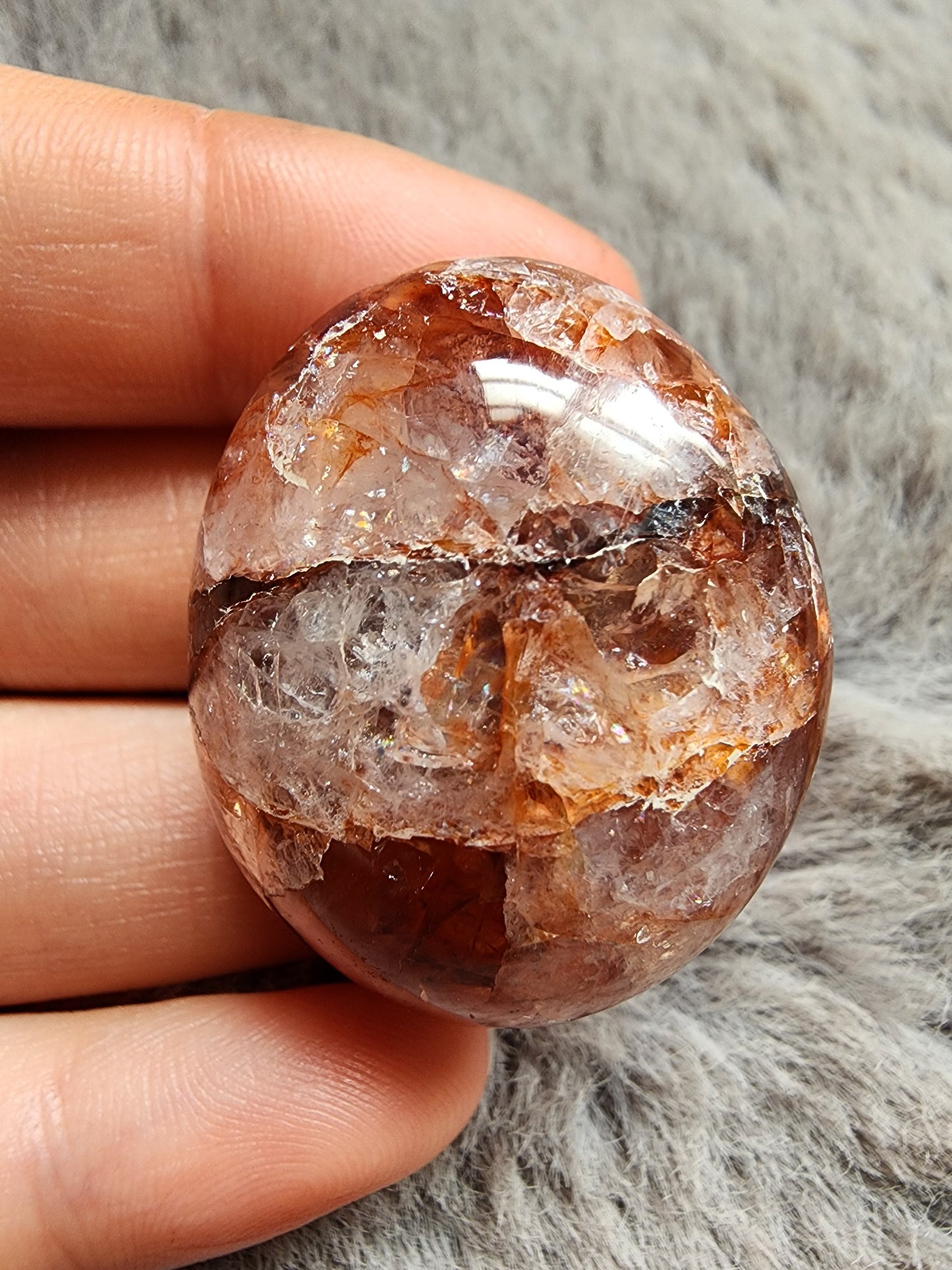 Fire Quartz Palmstone
