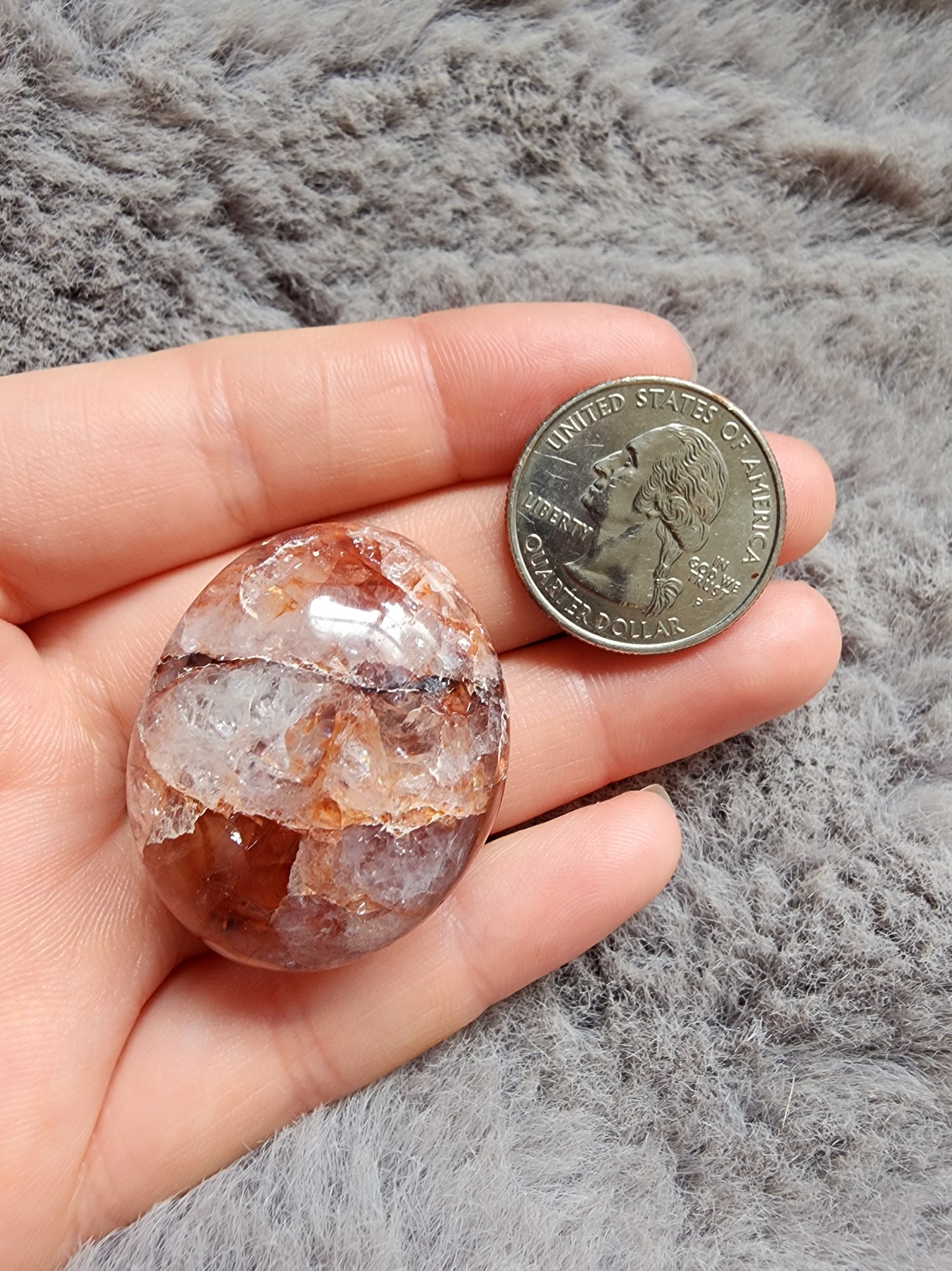 Fire Quartz Palmstone