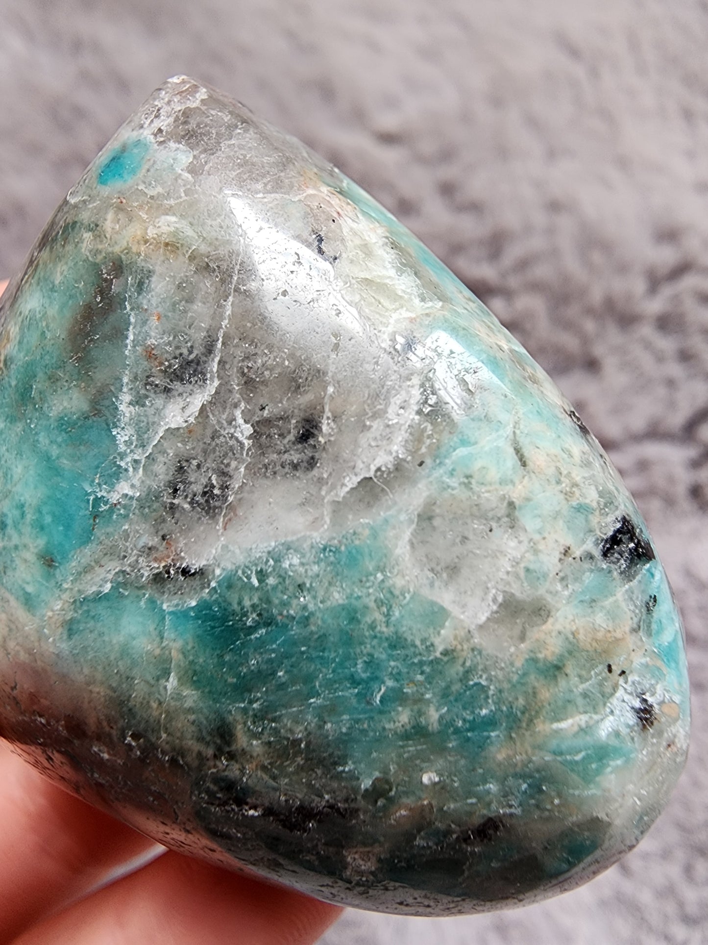 Amazonite Smoky Quartz Heart