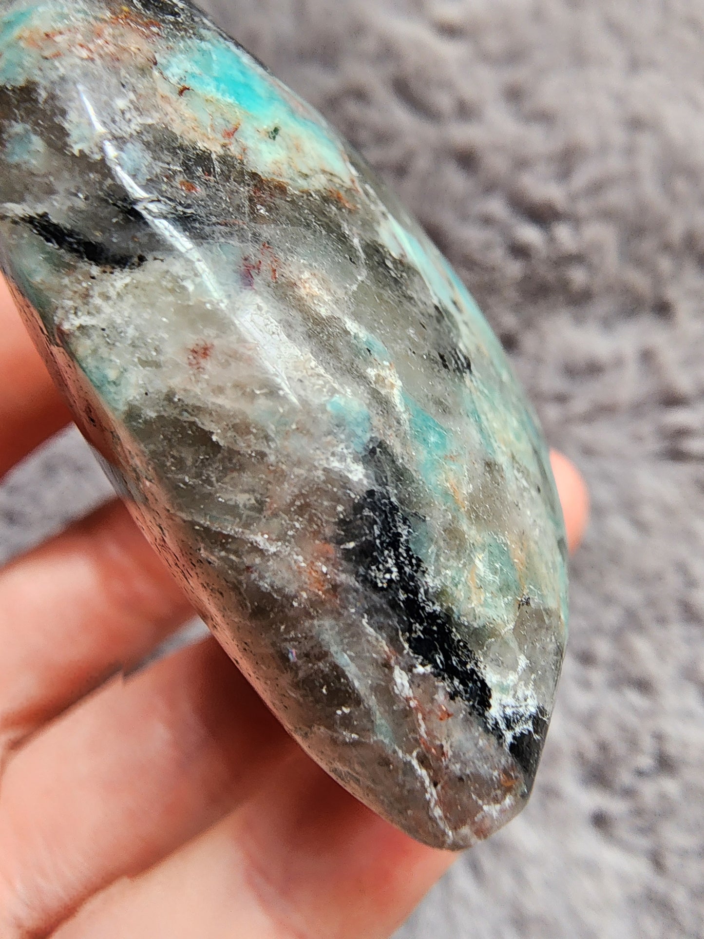 Amazonite Smoky Quartz Heart