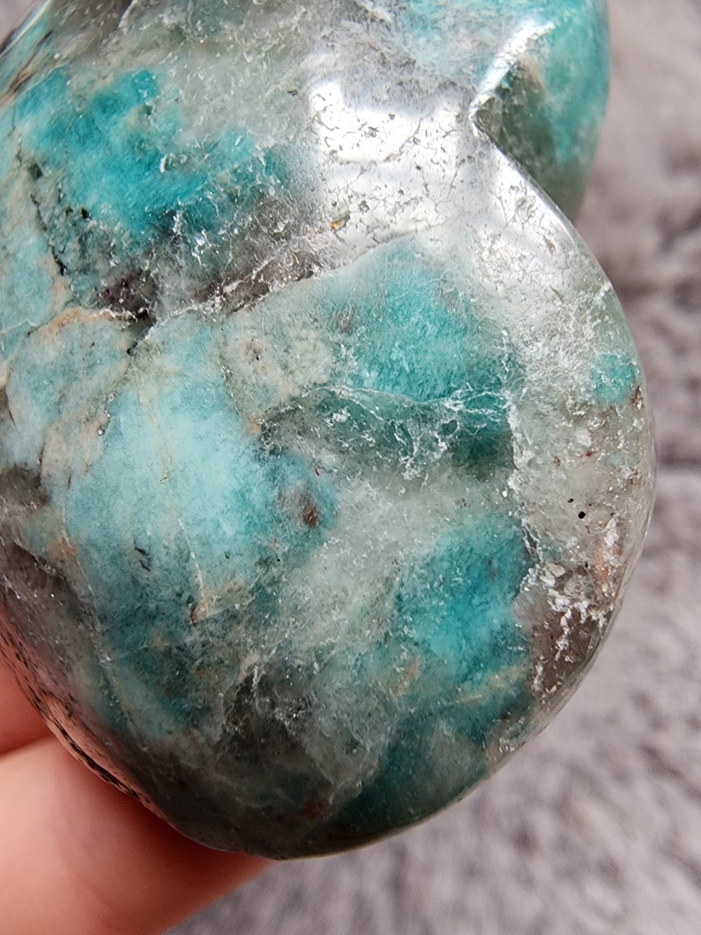 Amazonite Smoky Quartz Heart
