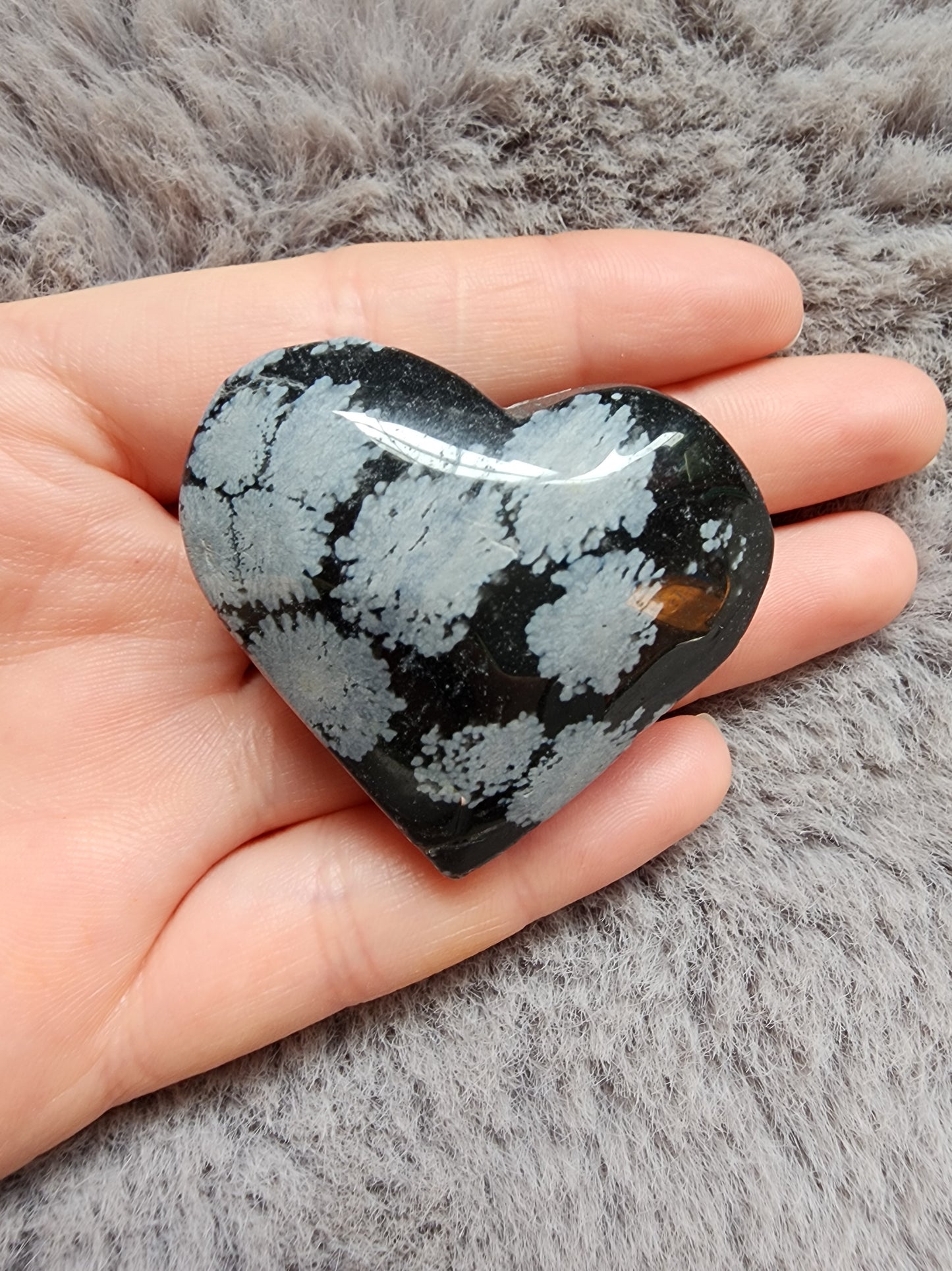 Snowflake Obsidian Heart