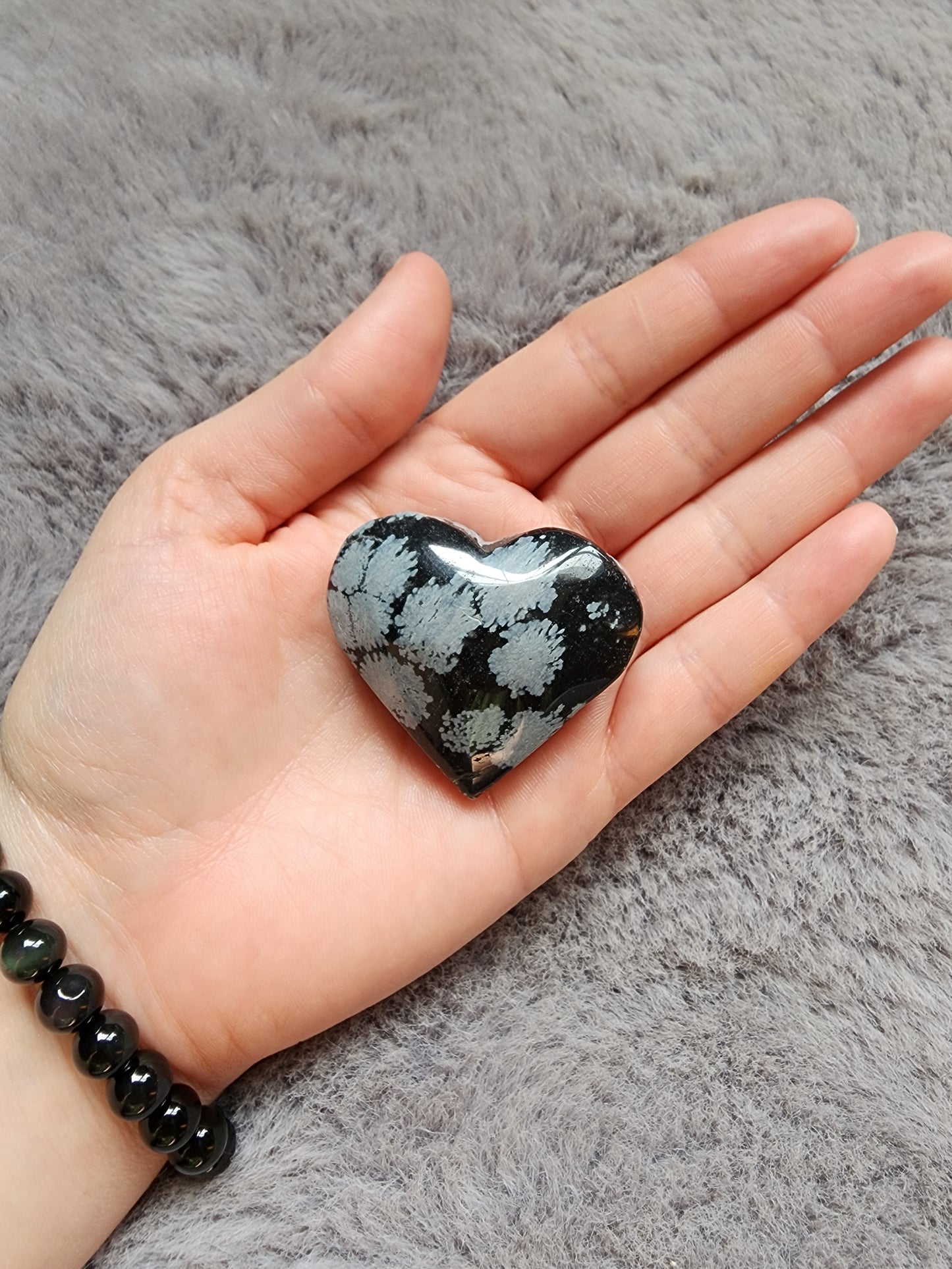 Snowflake Obsidian Heart