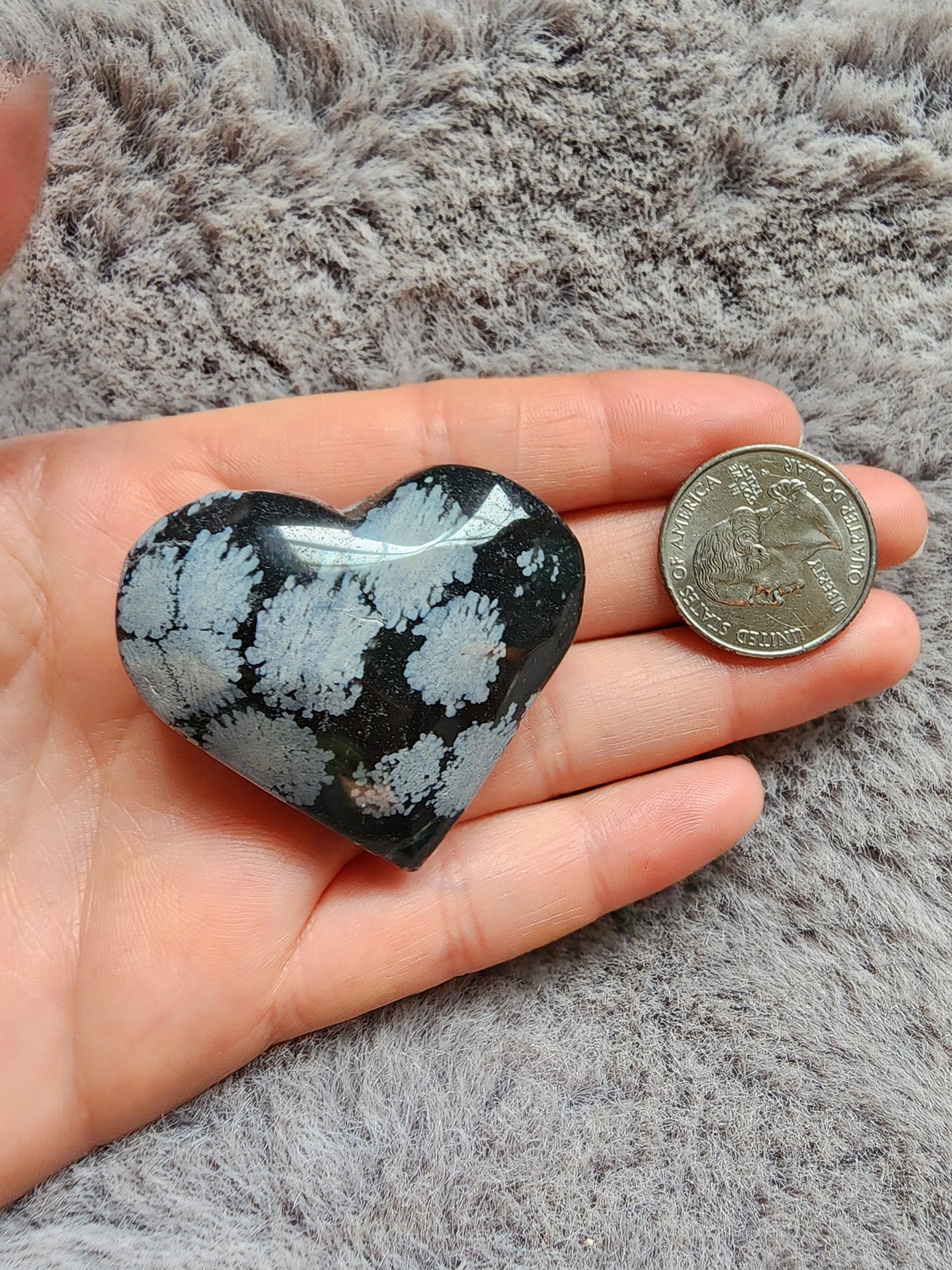 Snowflake Obsidian Heart