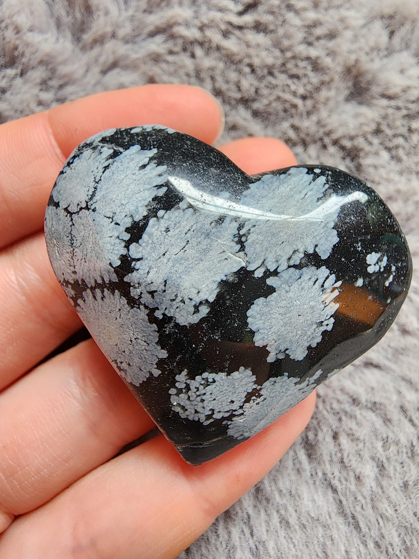 Snowflake Obsidian Heart
