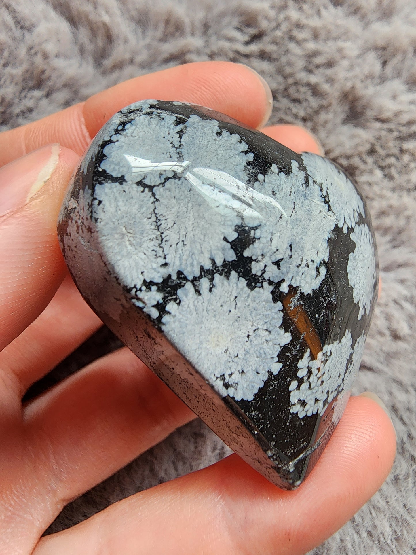 Snowflake Obsidian Heart