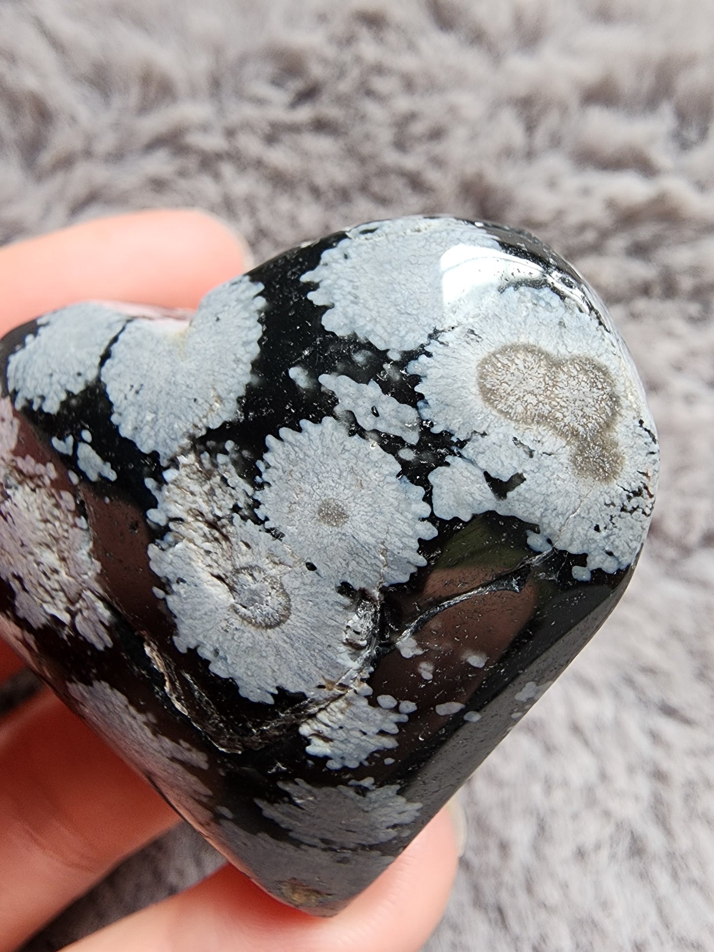 Snowflake Obsidian Heart