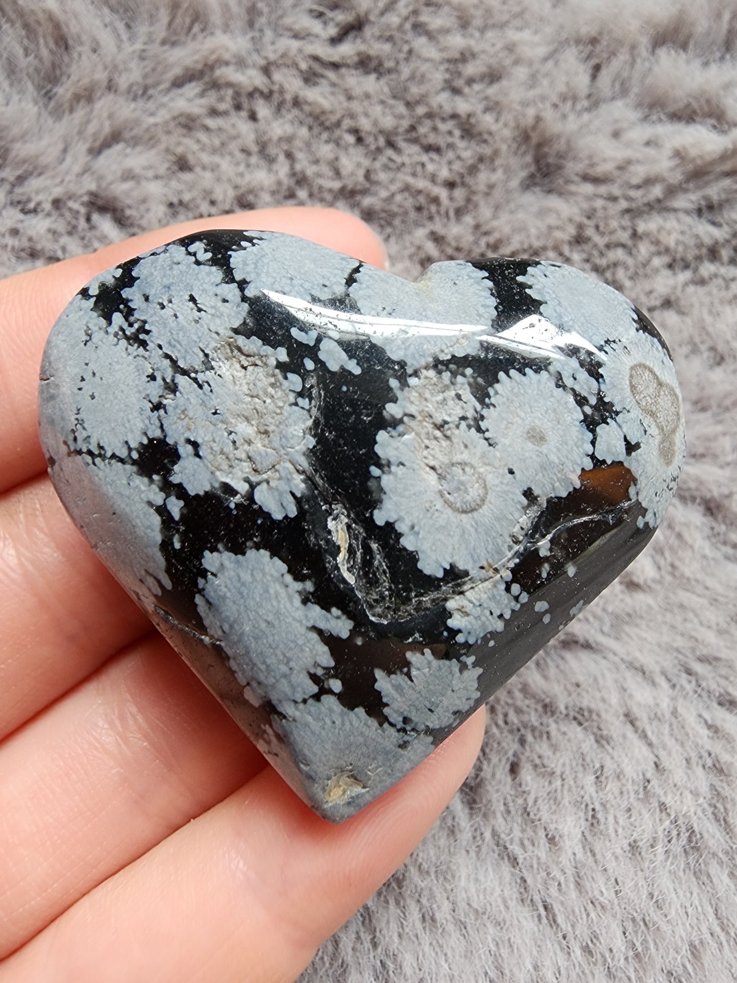 Snowflake Obsidian Heart