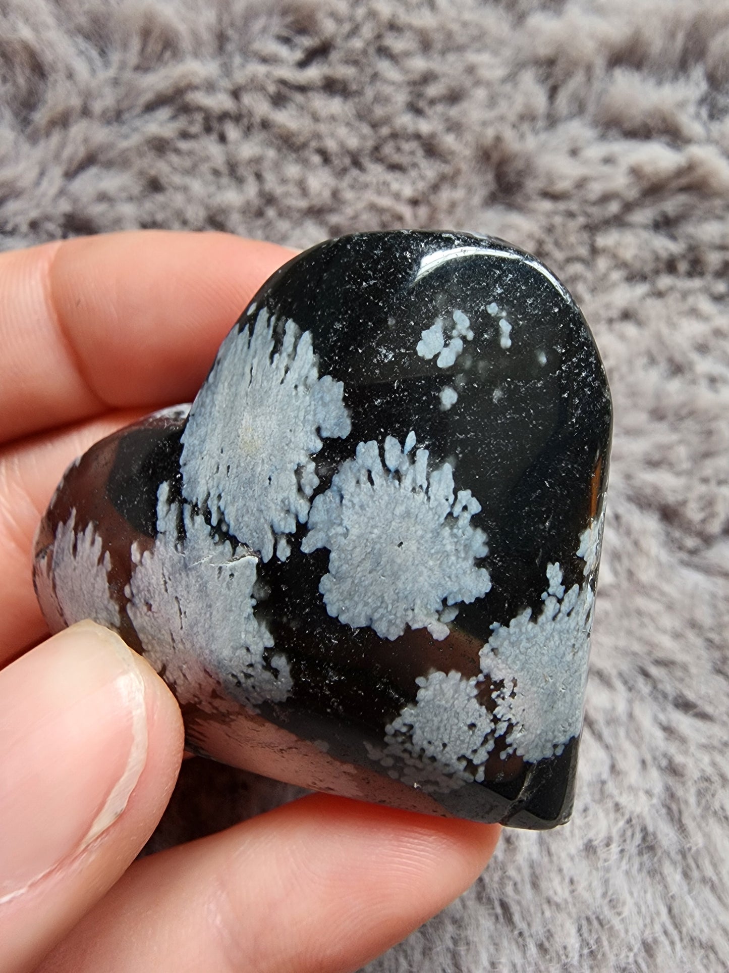 Snowflake Obsidian Heart