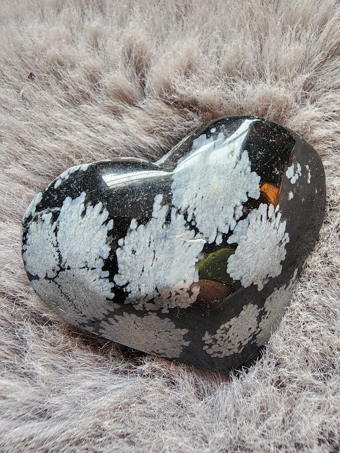 Snowflake Obsidian Heart