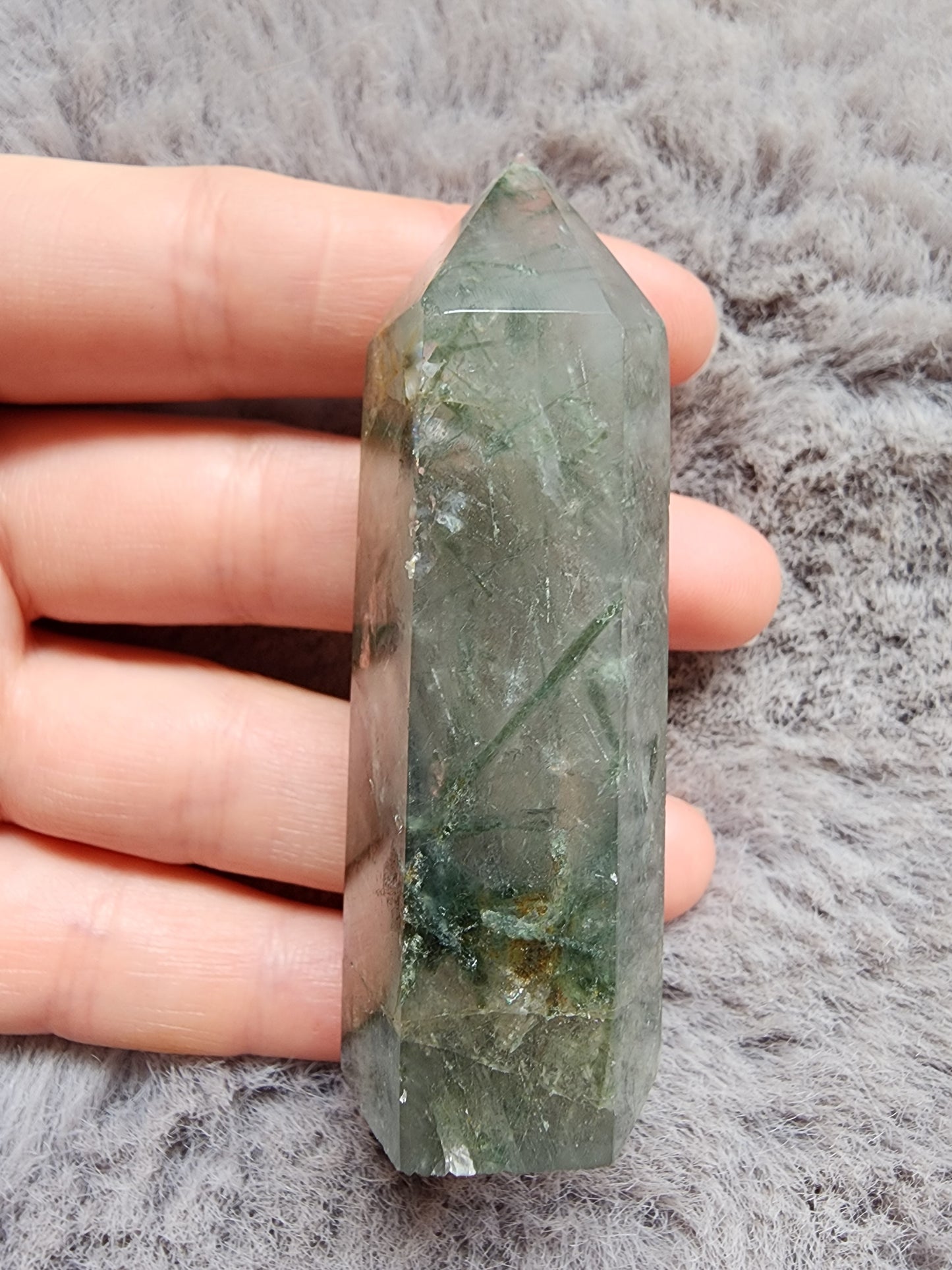 Green Tourmaline included Quartz Tower