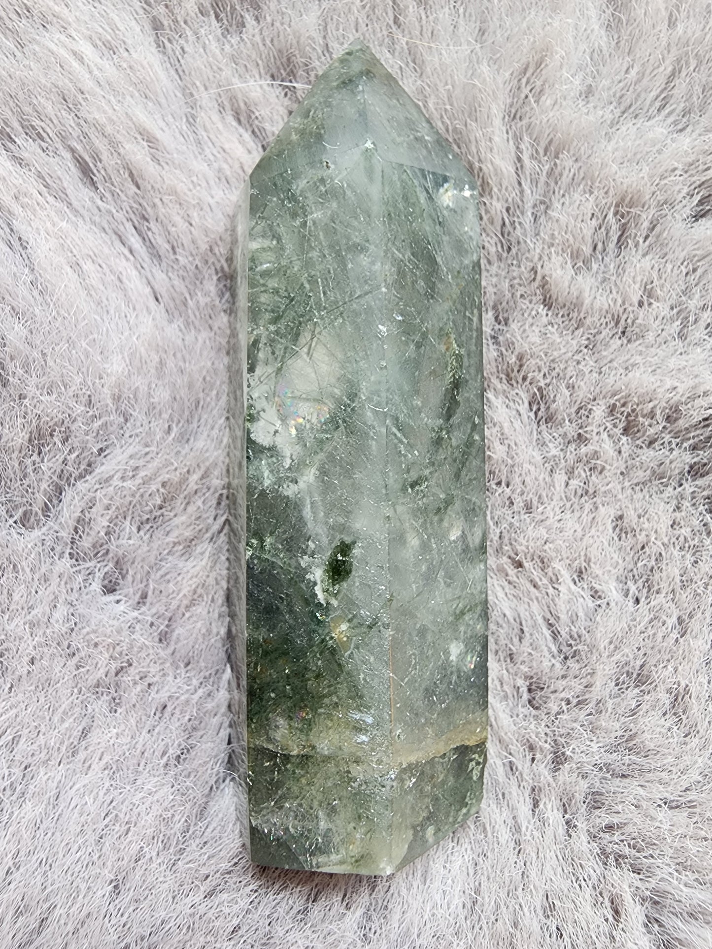 Green Tourmaline included Quartz Tower