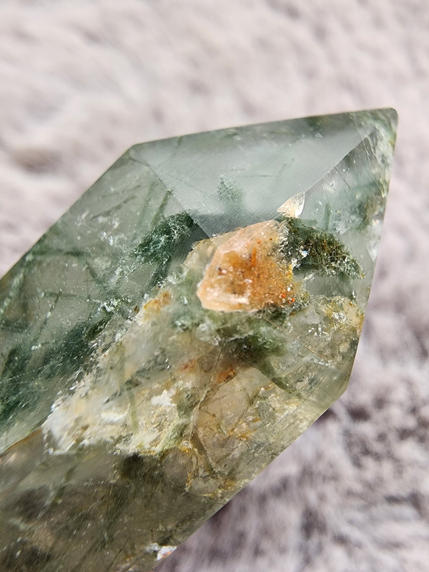 Green Tourmaline included Quartz Tower