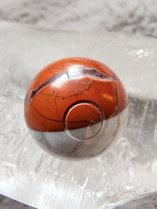 Red Jasper Howlite Pokeball