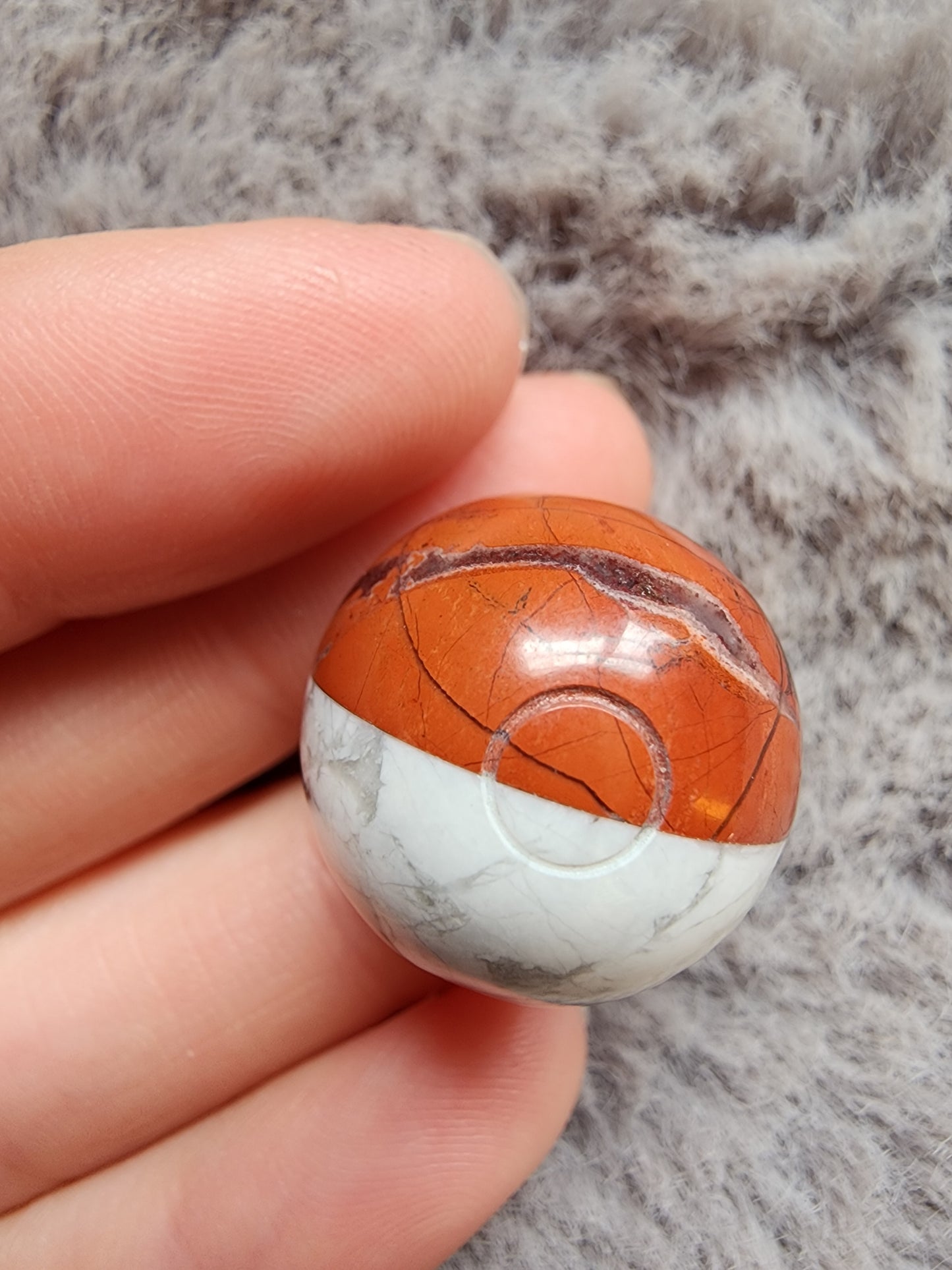 Red Jasper Howlite Pokeball