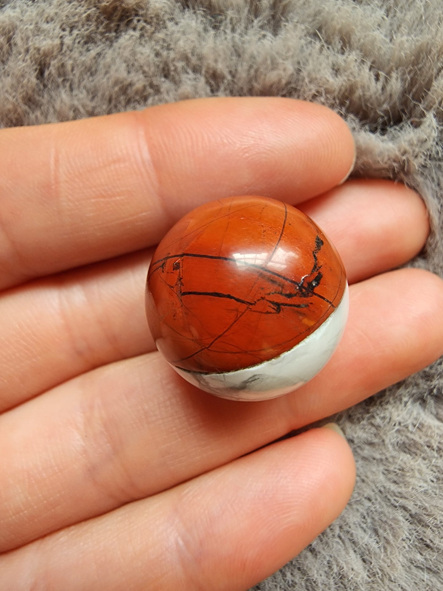 Red Jasper Howlite Pokeball