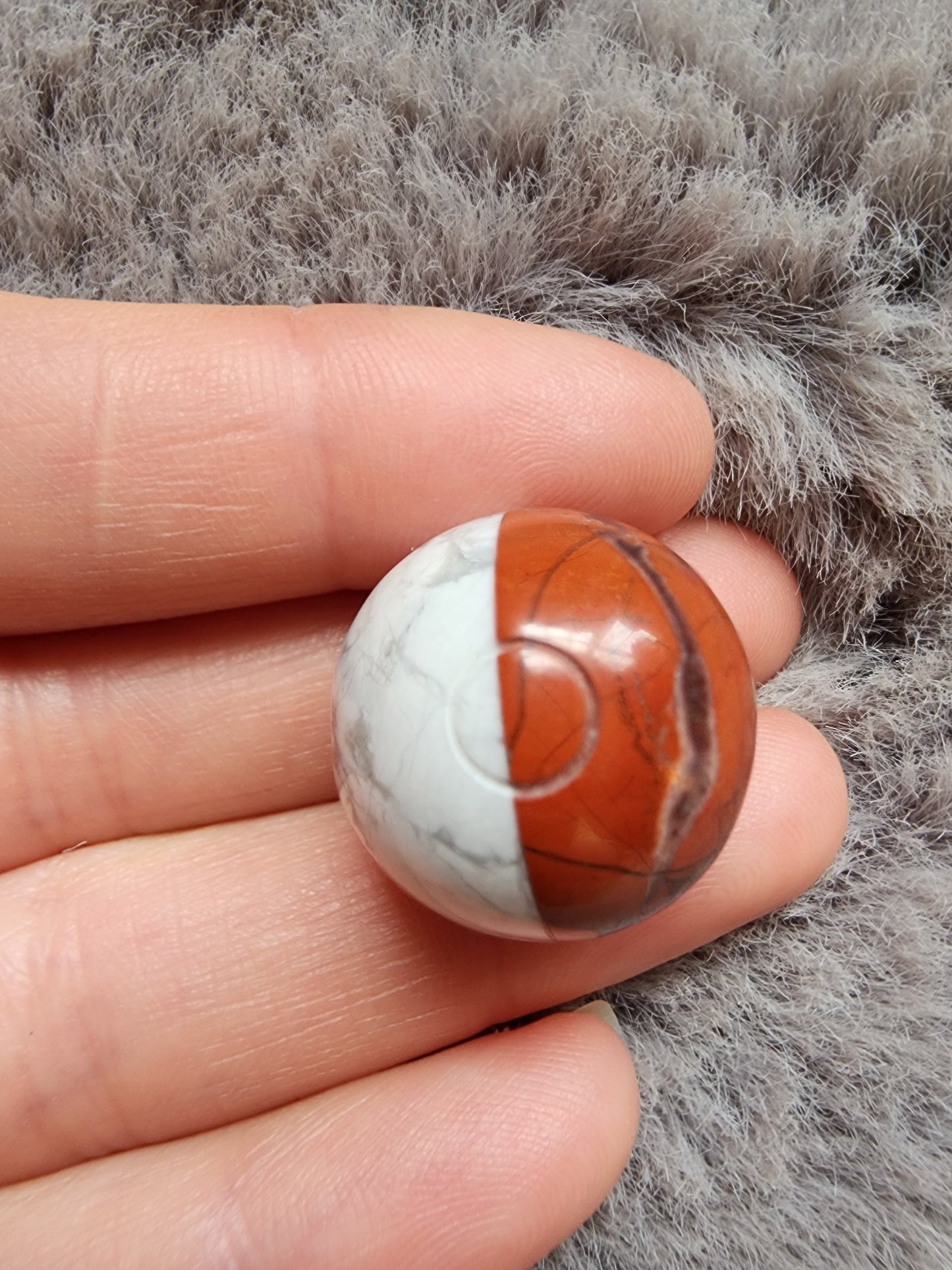 Red Jasper Howlite Pokeball