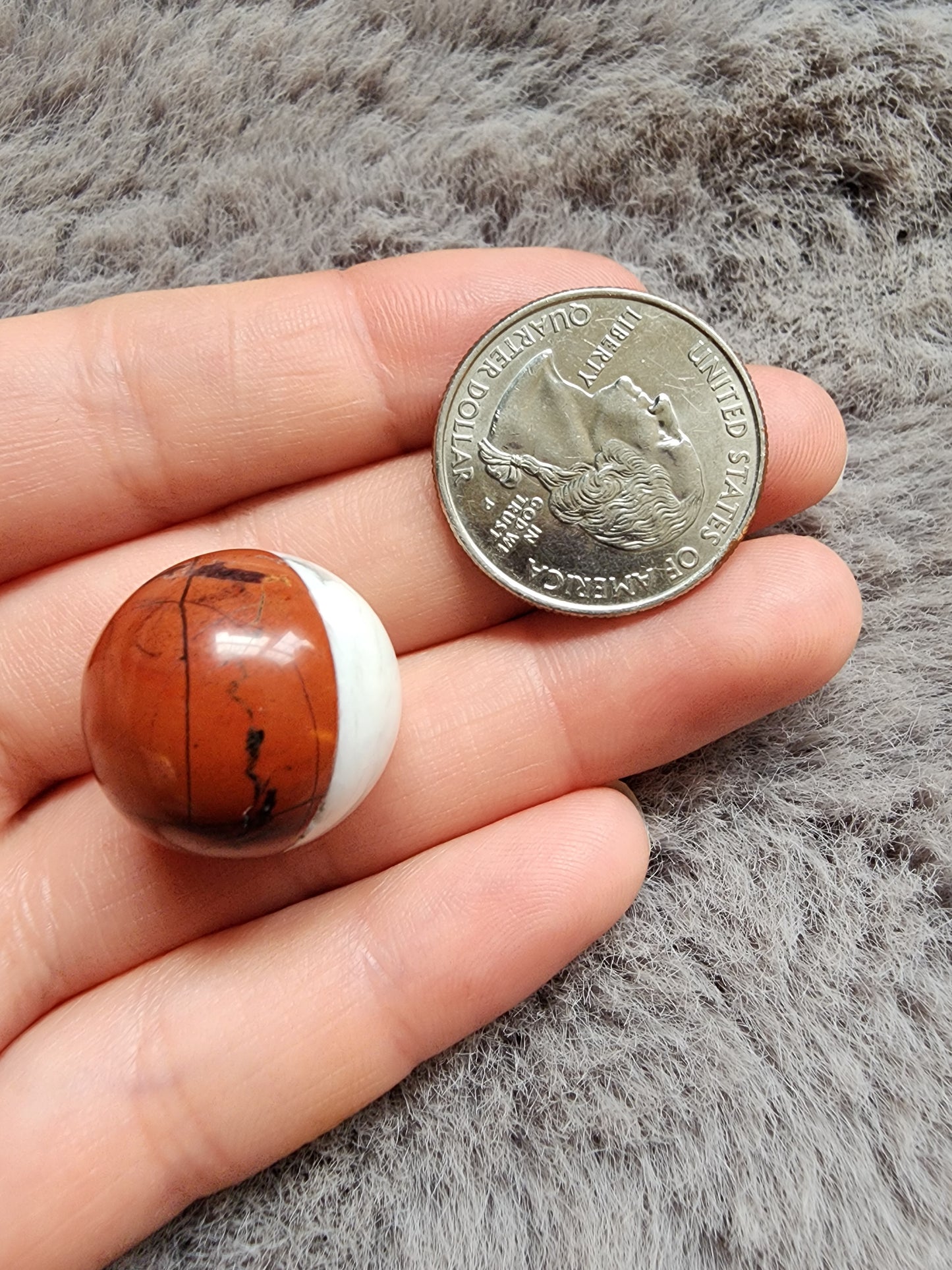 Red Jasper Howlite Pokeball
