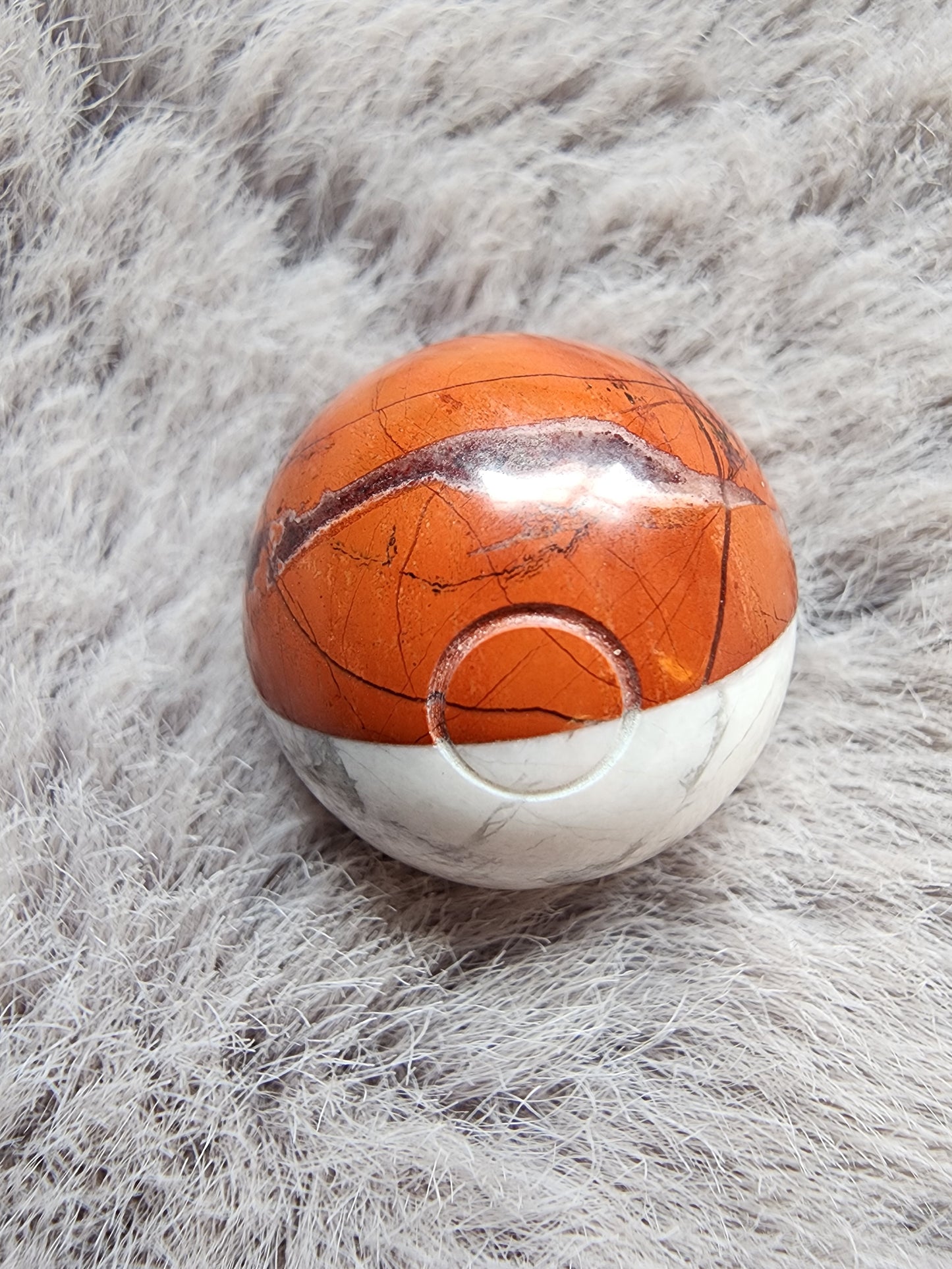 Red Jasper Howlite Pokeball