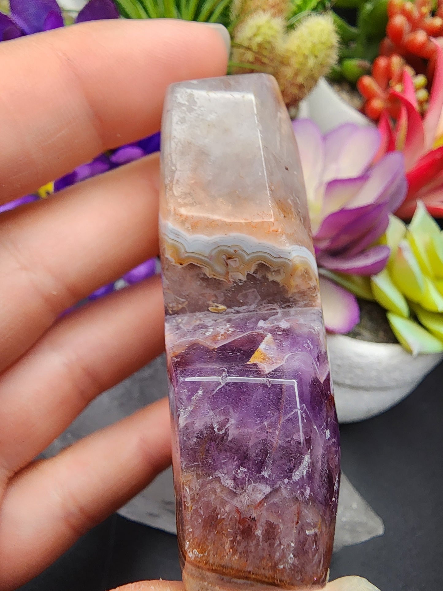 Mexican Agate Amethyst Heart