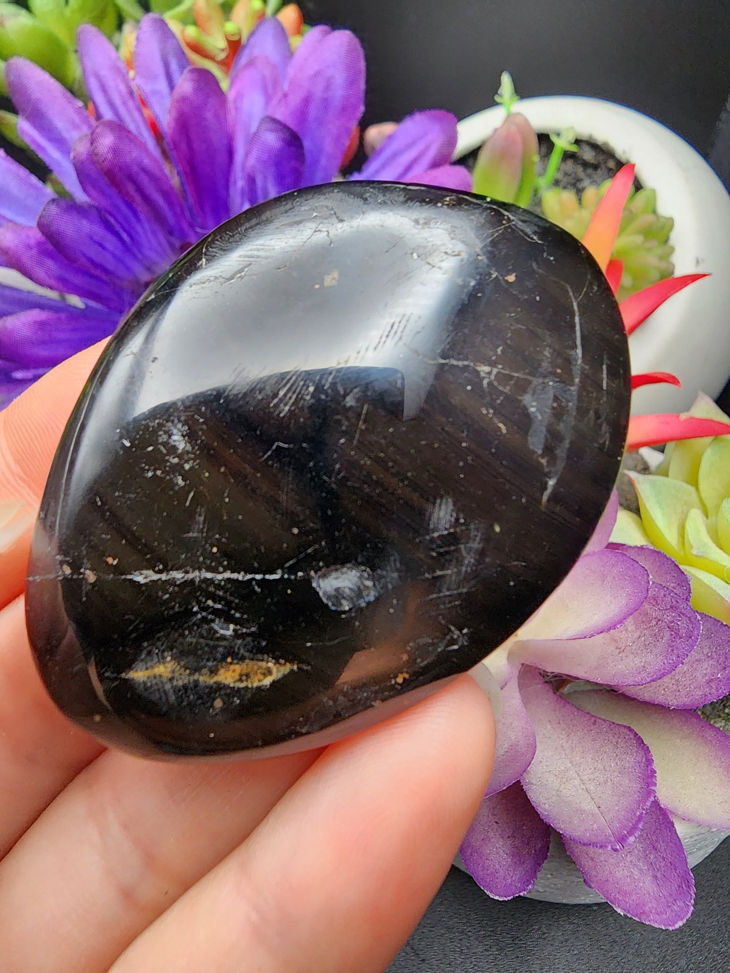 Black Tourmaline Palmstone