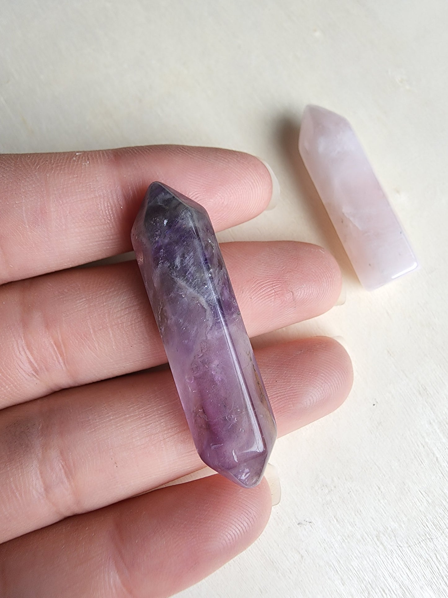 3pc Amethyst Rose Quartz Set