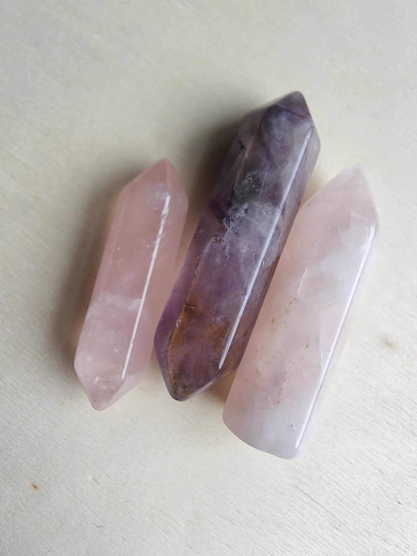 3pc Amethyst Rose Quartz Set