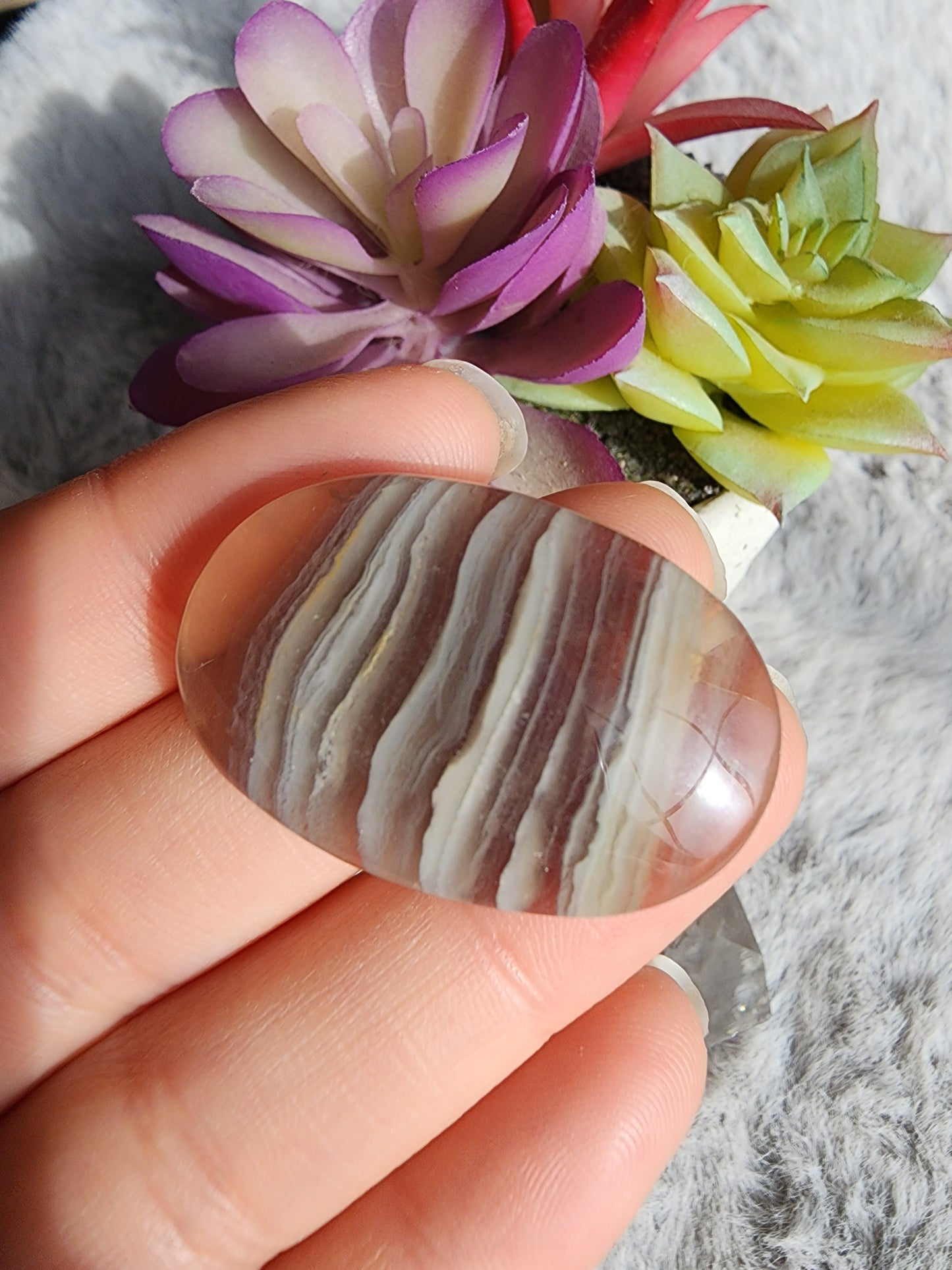 Banded Fluorite Cab