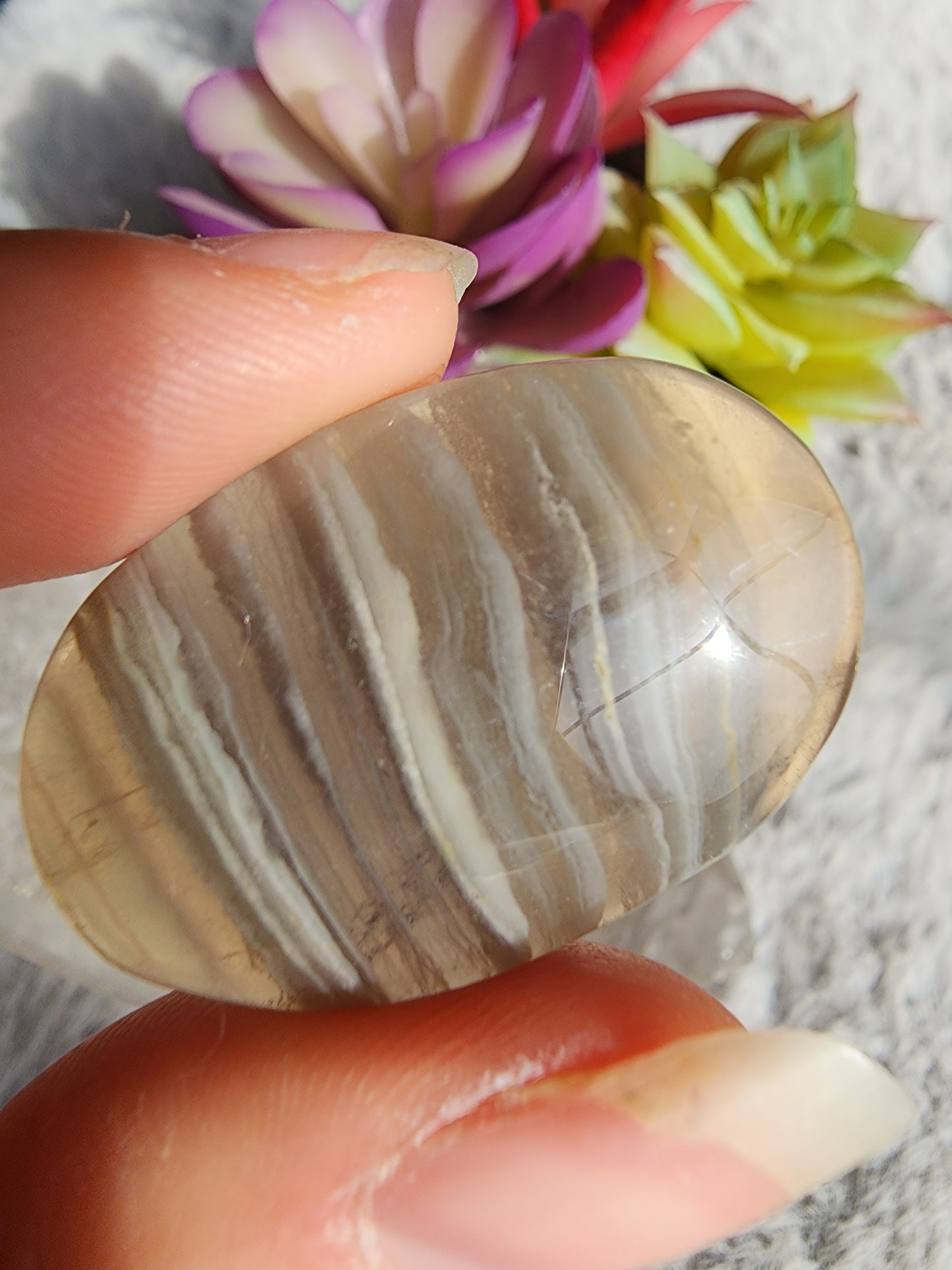 Banded Fluorite Cab