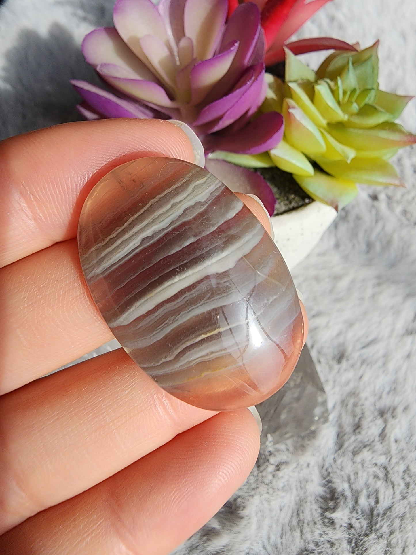 Banded Fluorite Cab