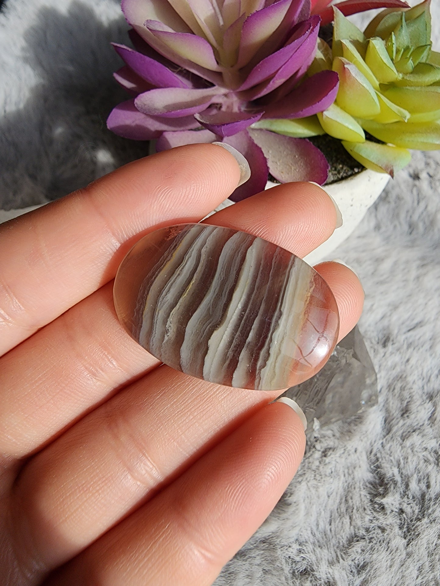 Banded Fluorite Cab