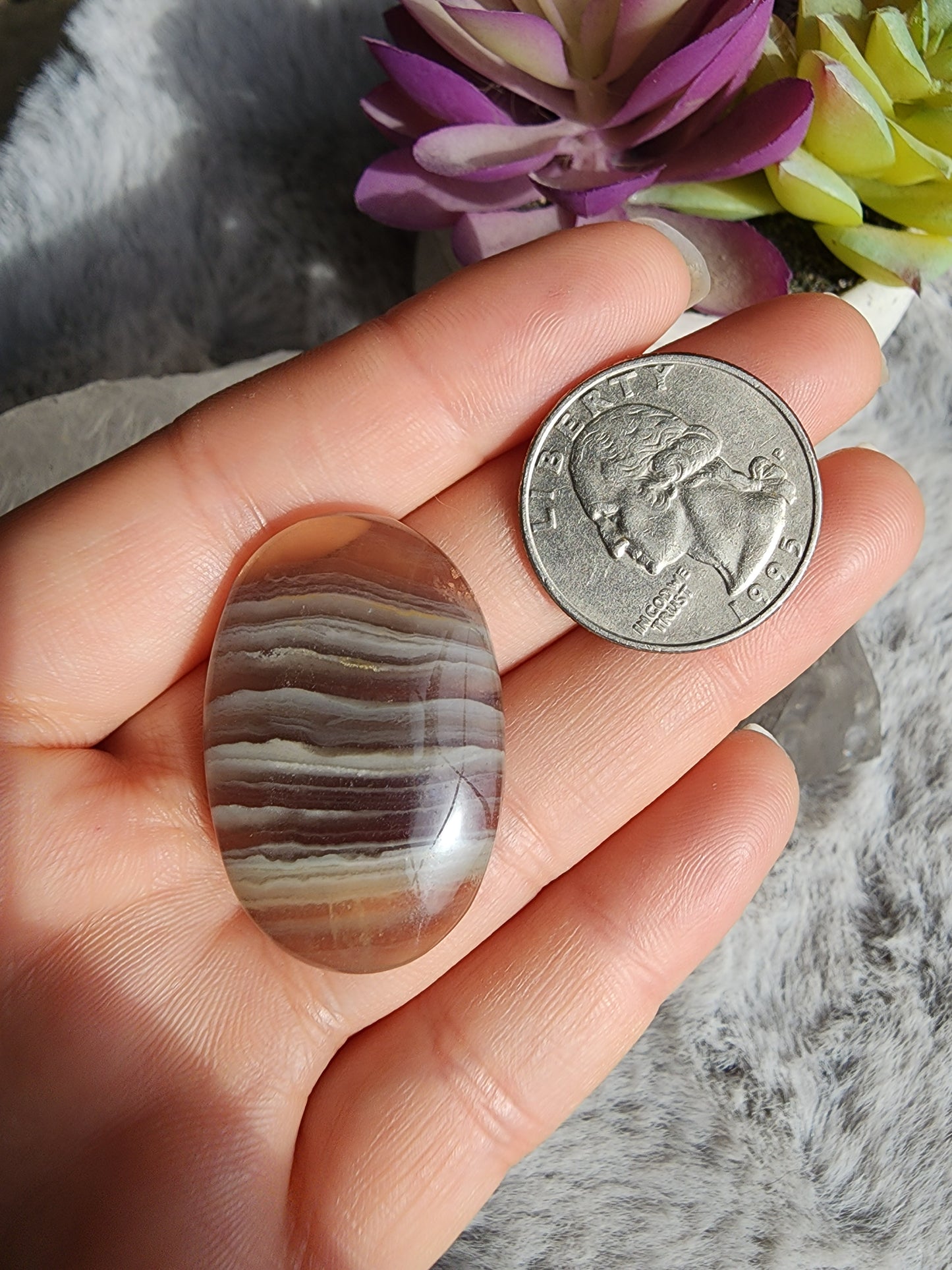 Banded Fluorite Cab