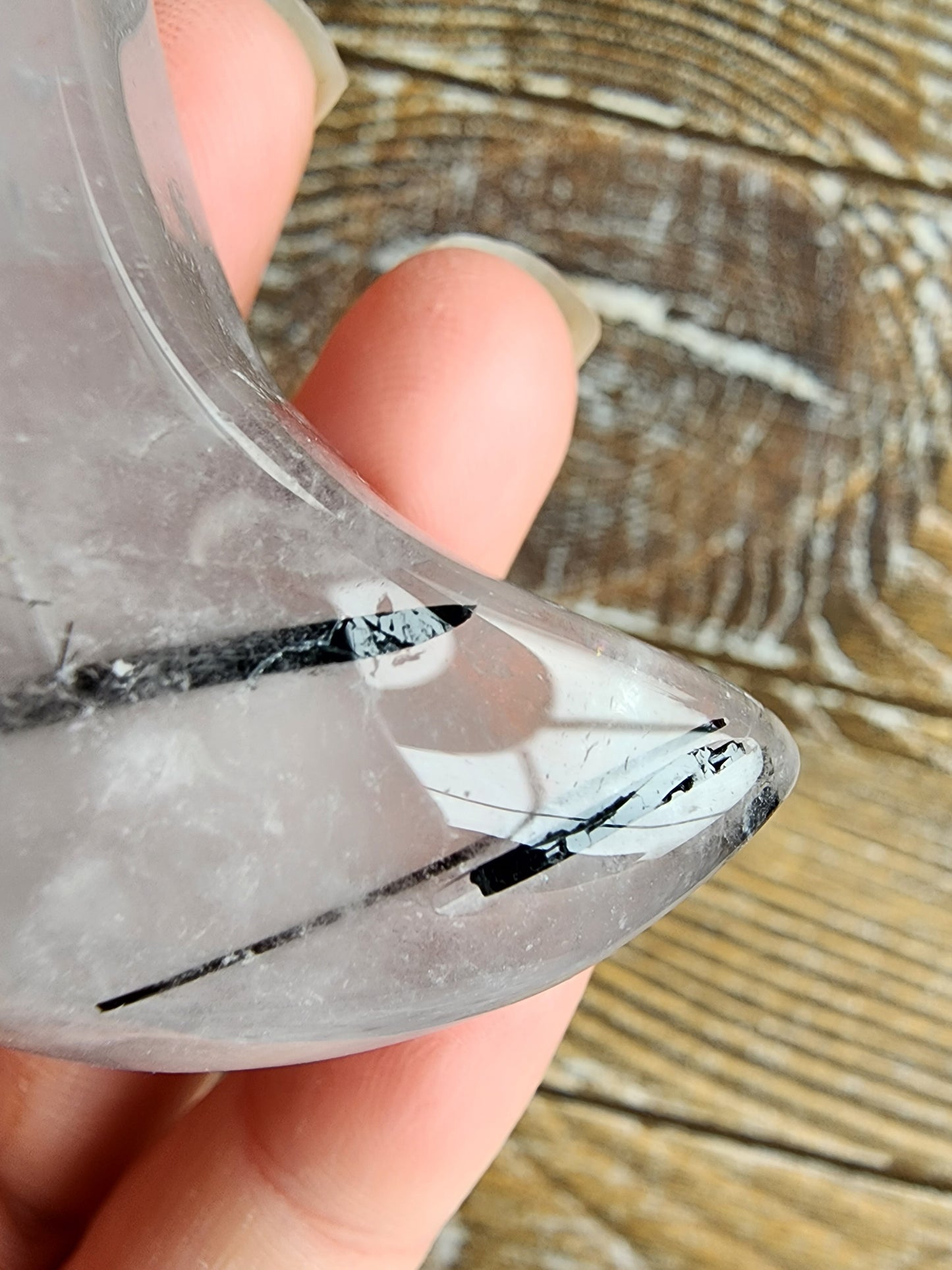 Black Tourmaline Quartz Moon