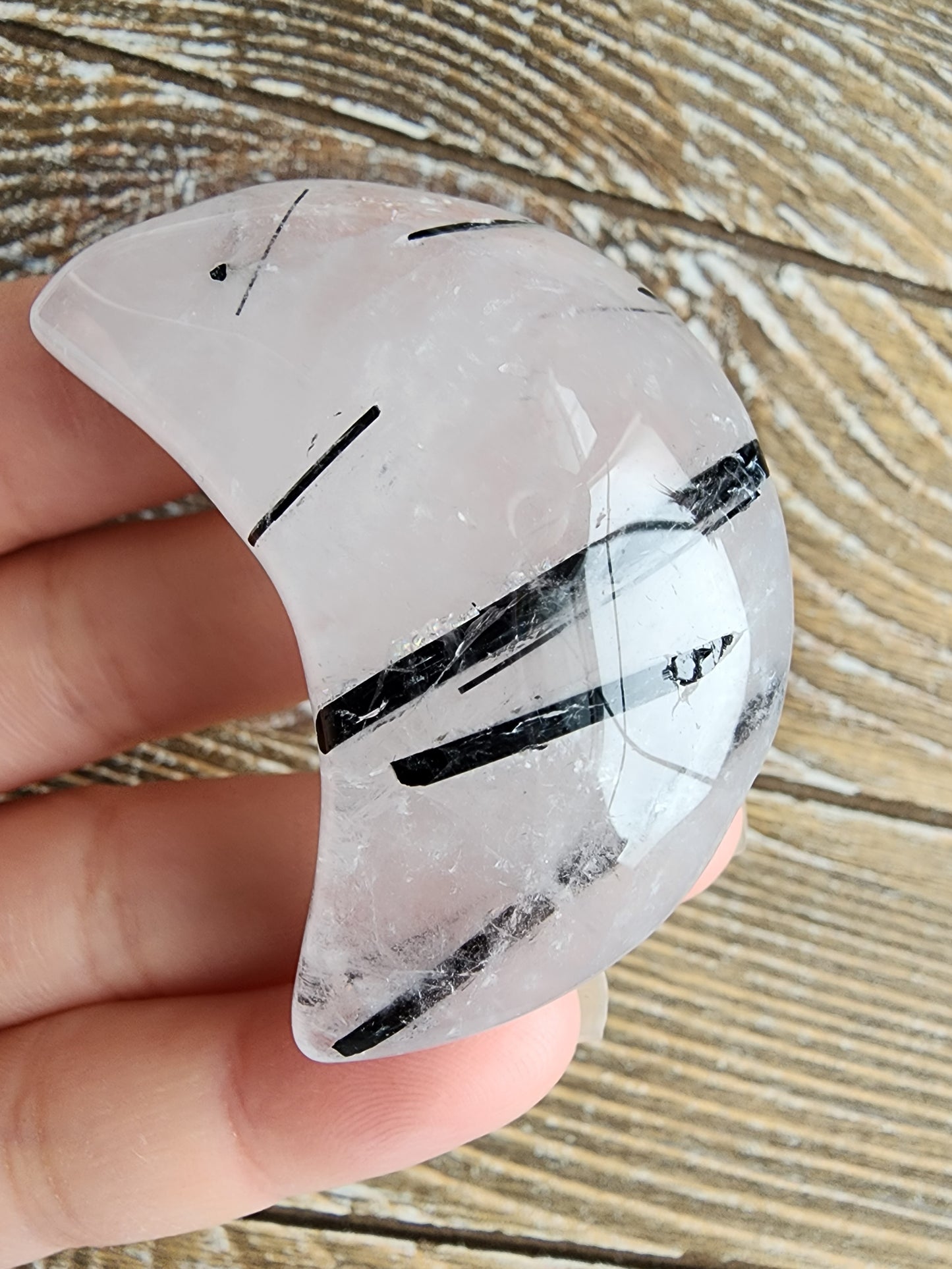 Black Tourmaline Quartz Moon