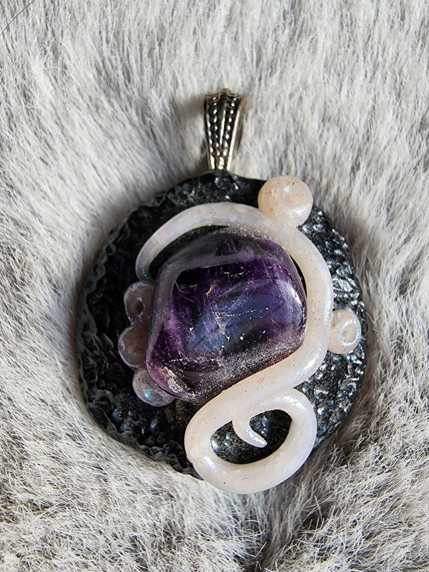 Amethyst Clay Pendant
