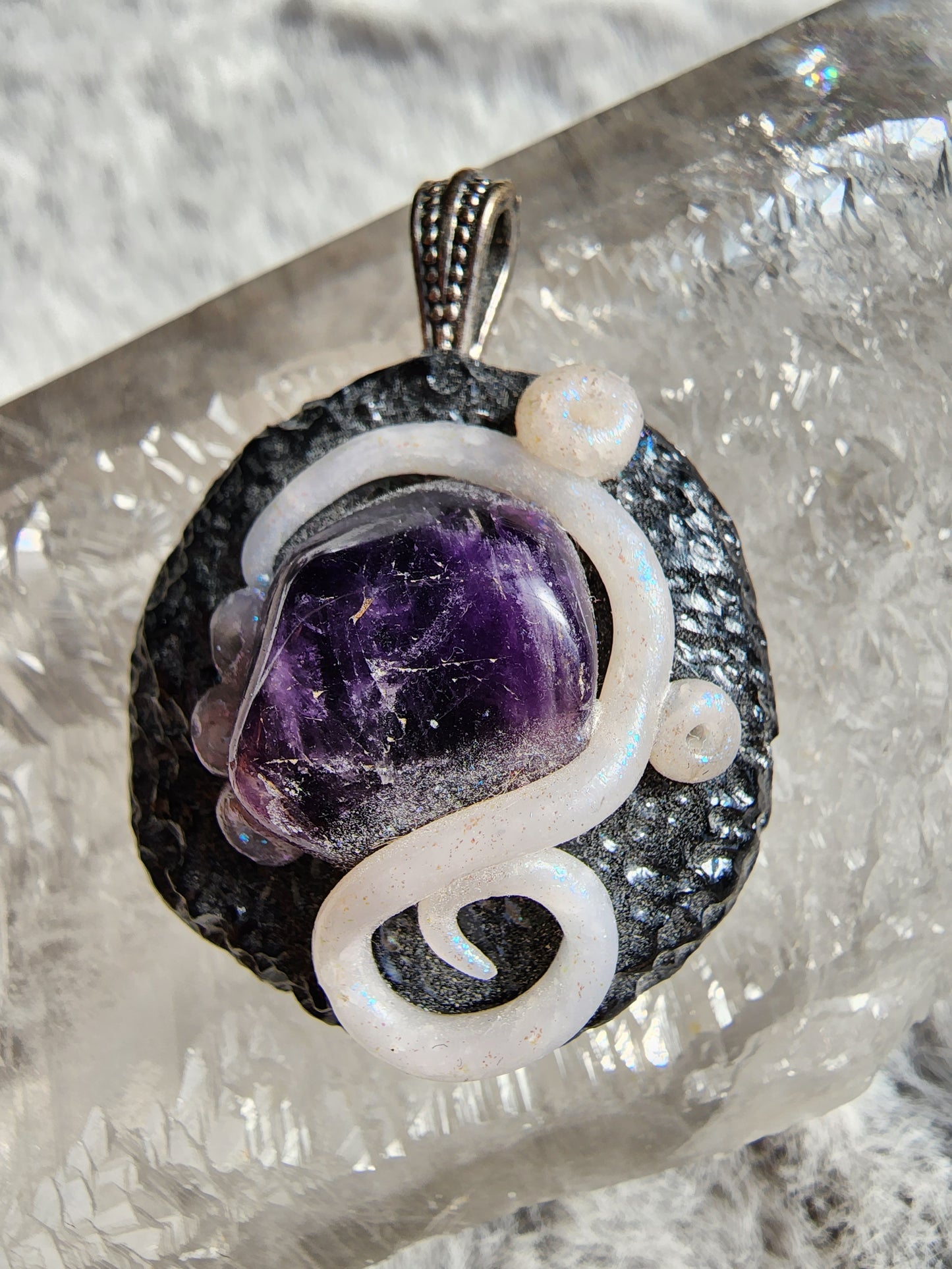 Amethyst Clay Pendant