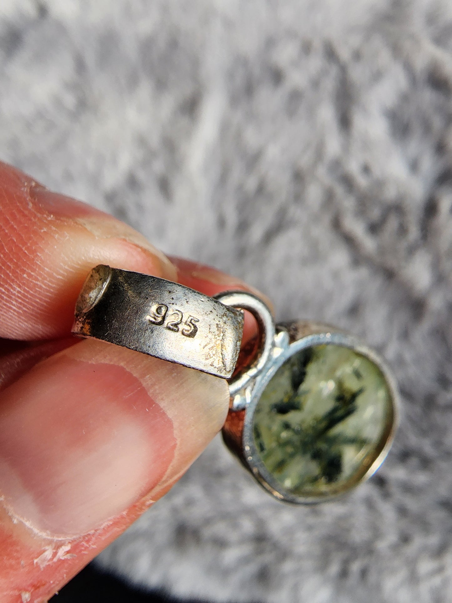Prehnite w/ Epidote Pendant