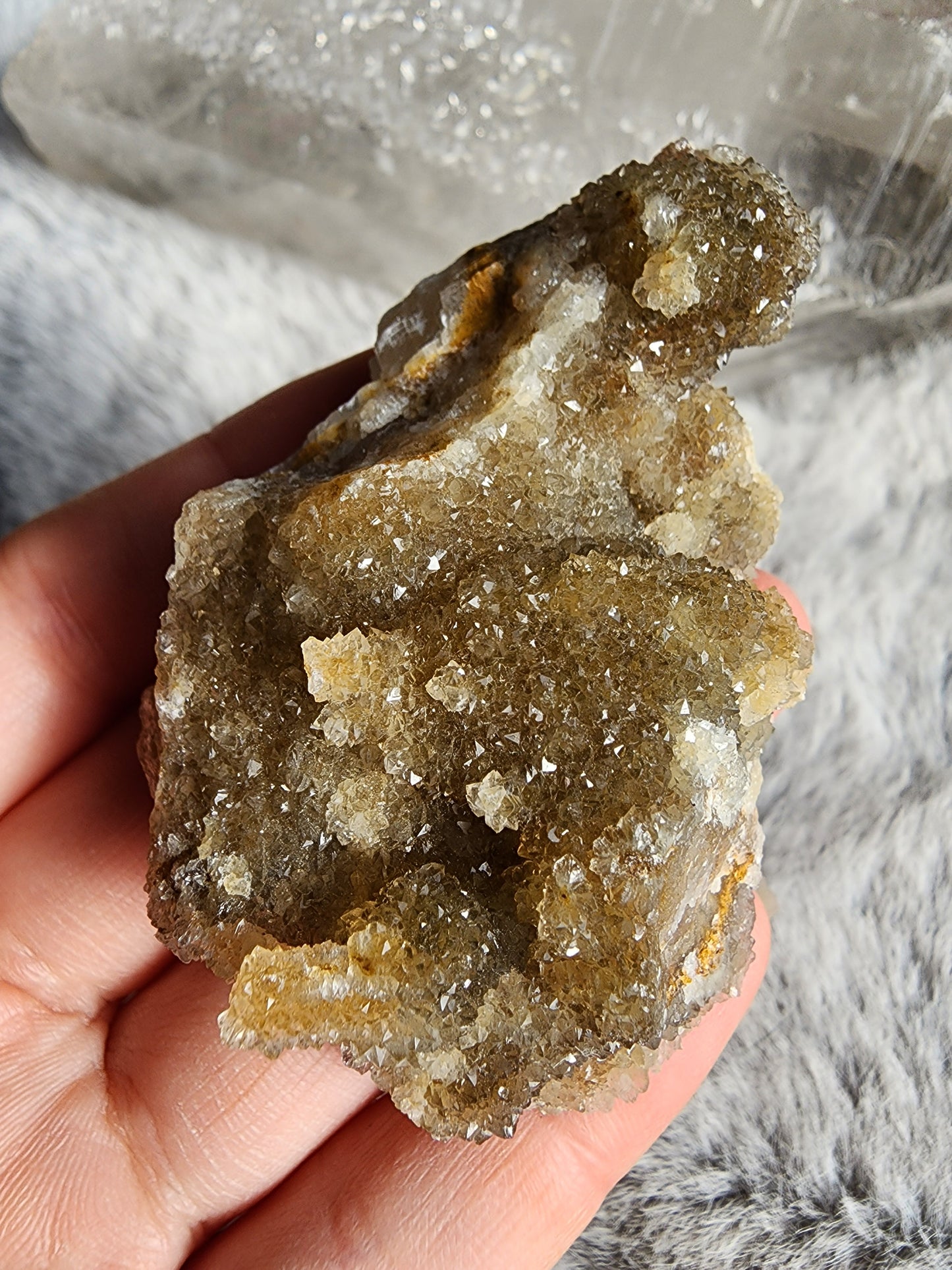 Druzy Citrine Calcite Specimen