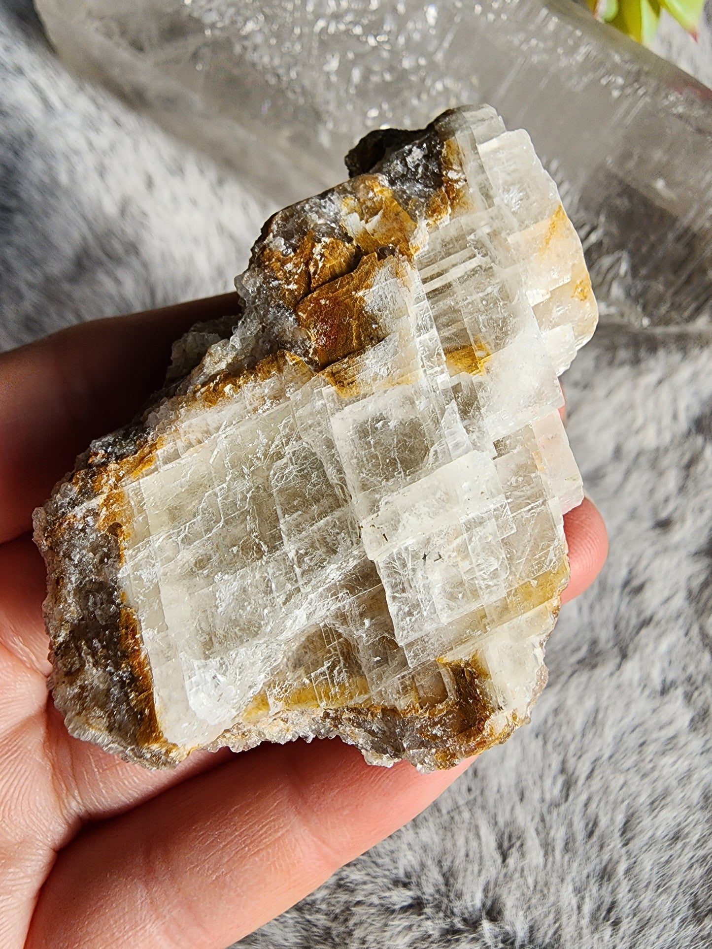 Druzy Citrine Calcite Specimen