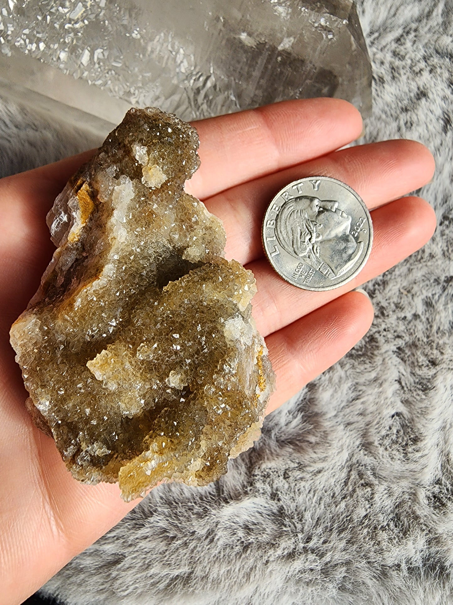 Druzy Citrine Calcite Specimen